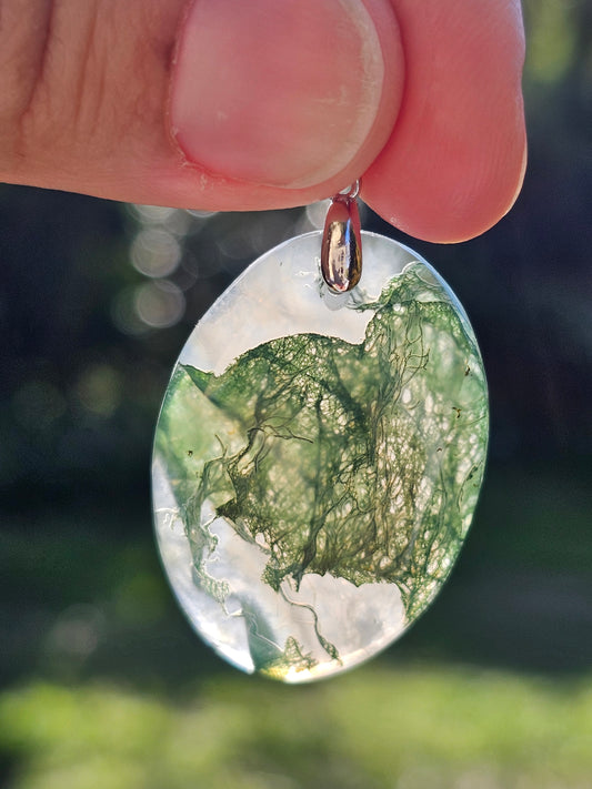Pendentif en Agate mousse
