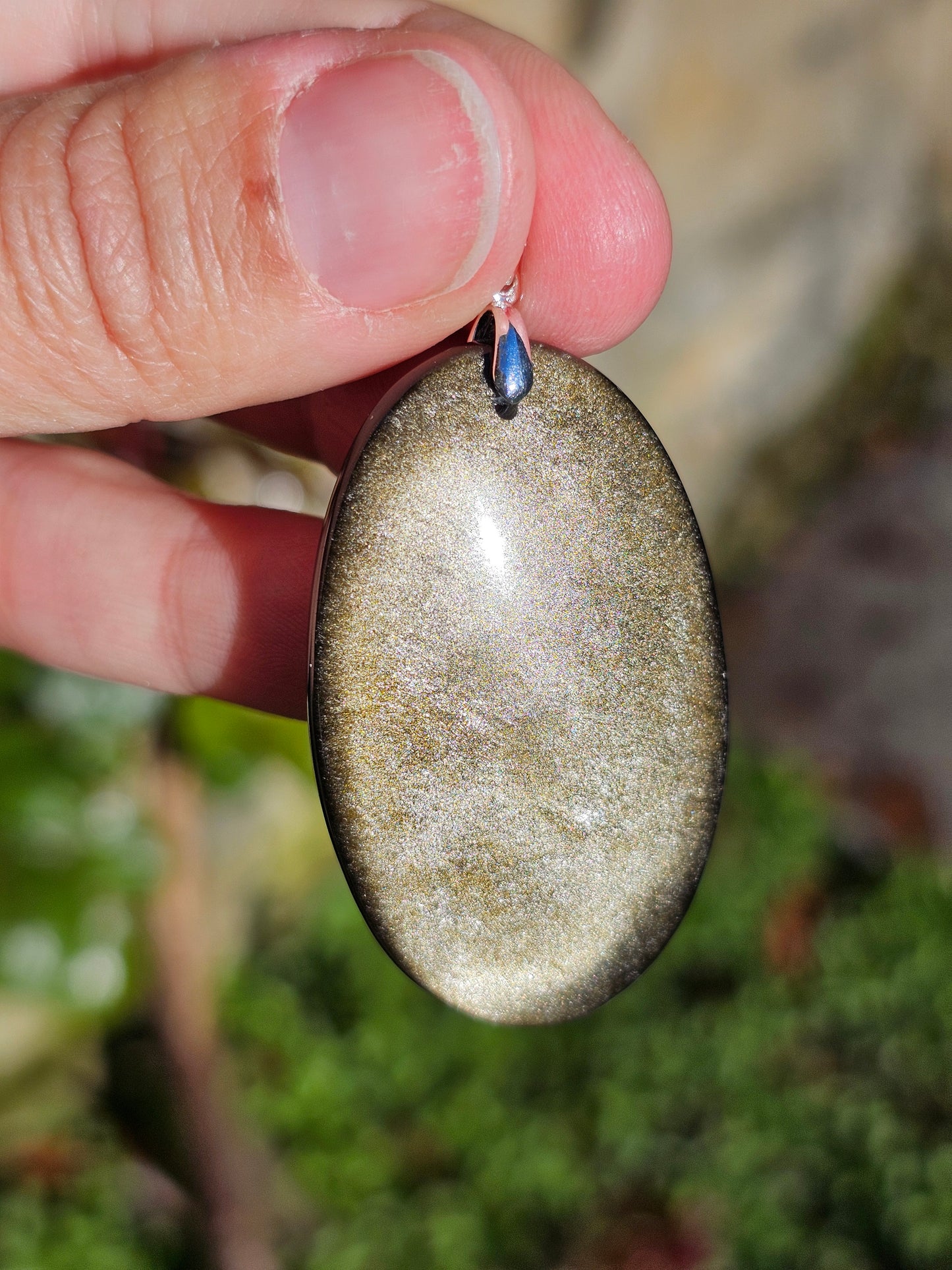 Pendentif en Obsidienne dorée OD1