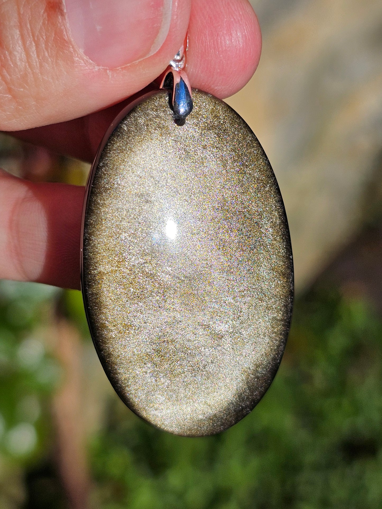 Pendentif en Obsidienne dorée OD1