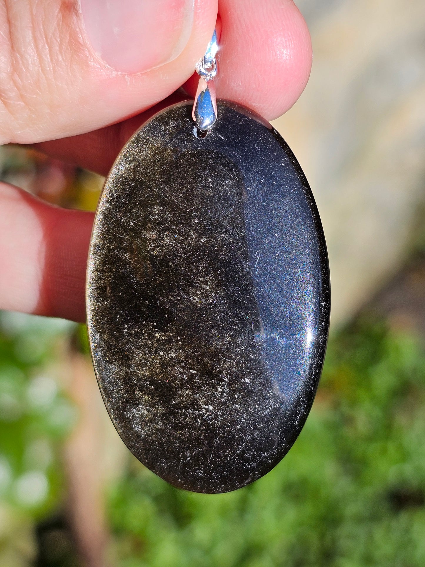Pendentif en Obsidienne dorée OD1
