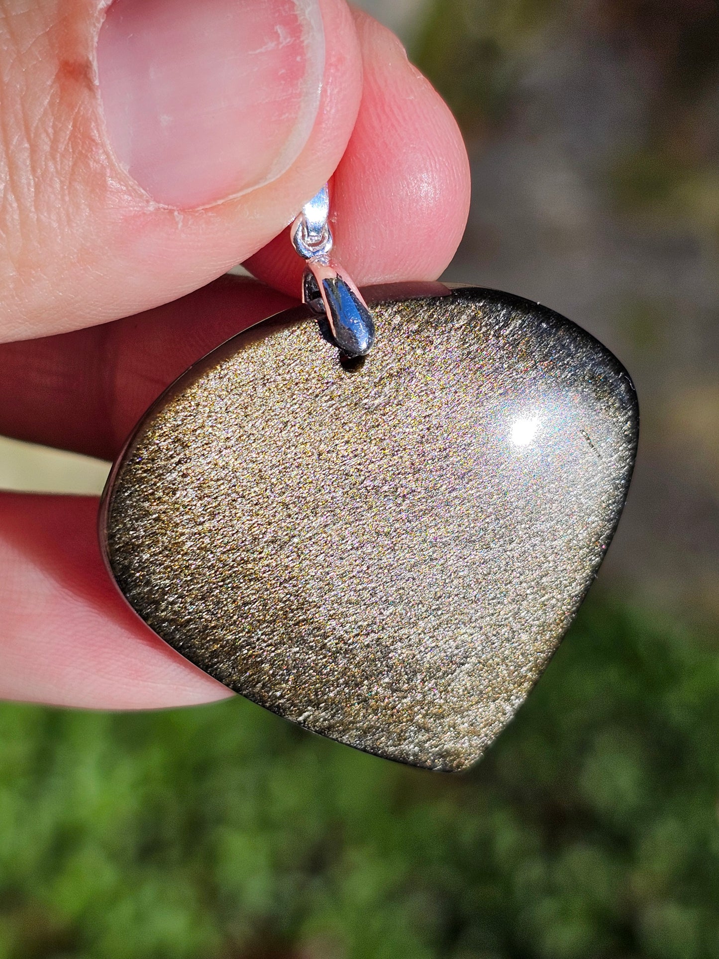 Pendentif en Obsidienne dorée OD2