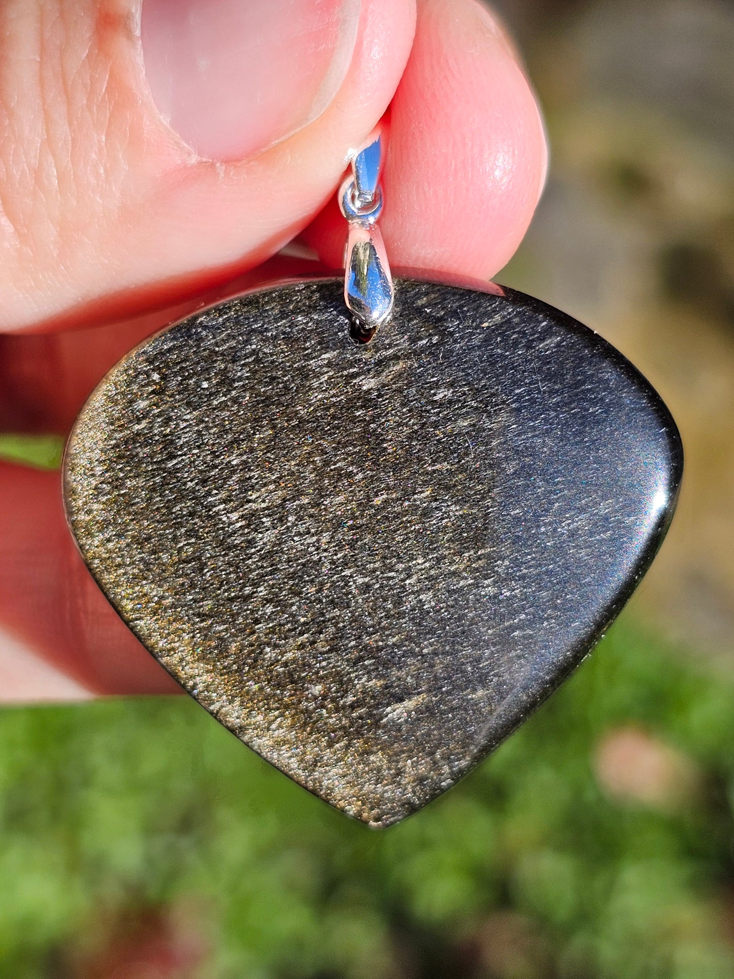 Pendentif en Obsidienne dorée OD2