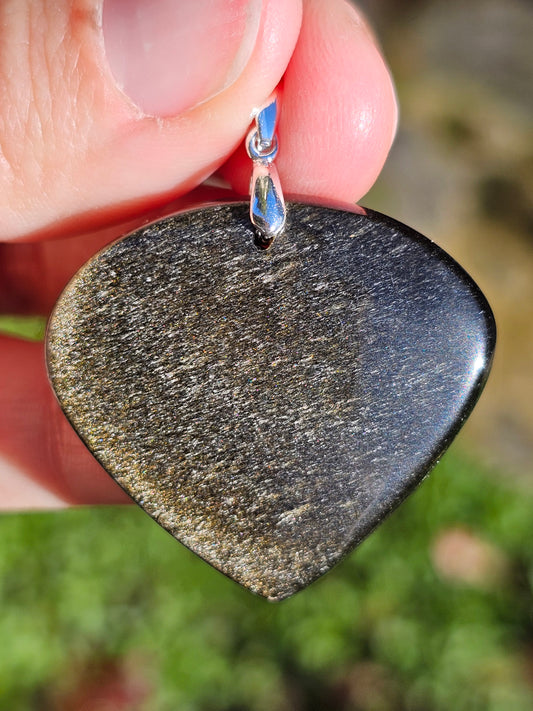 Pendentif en Obsidienne dorée OD2