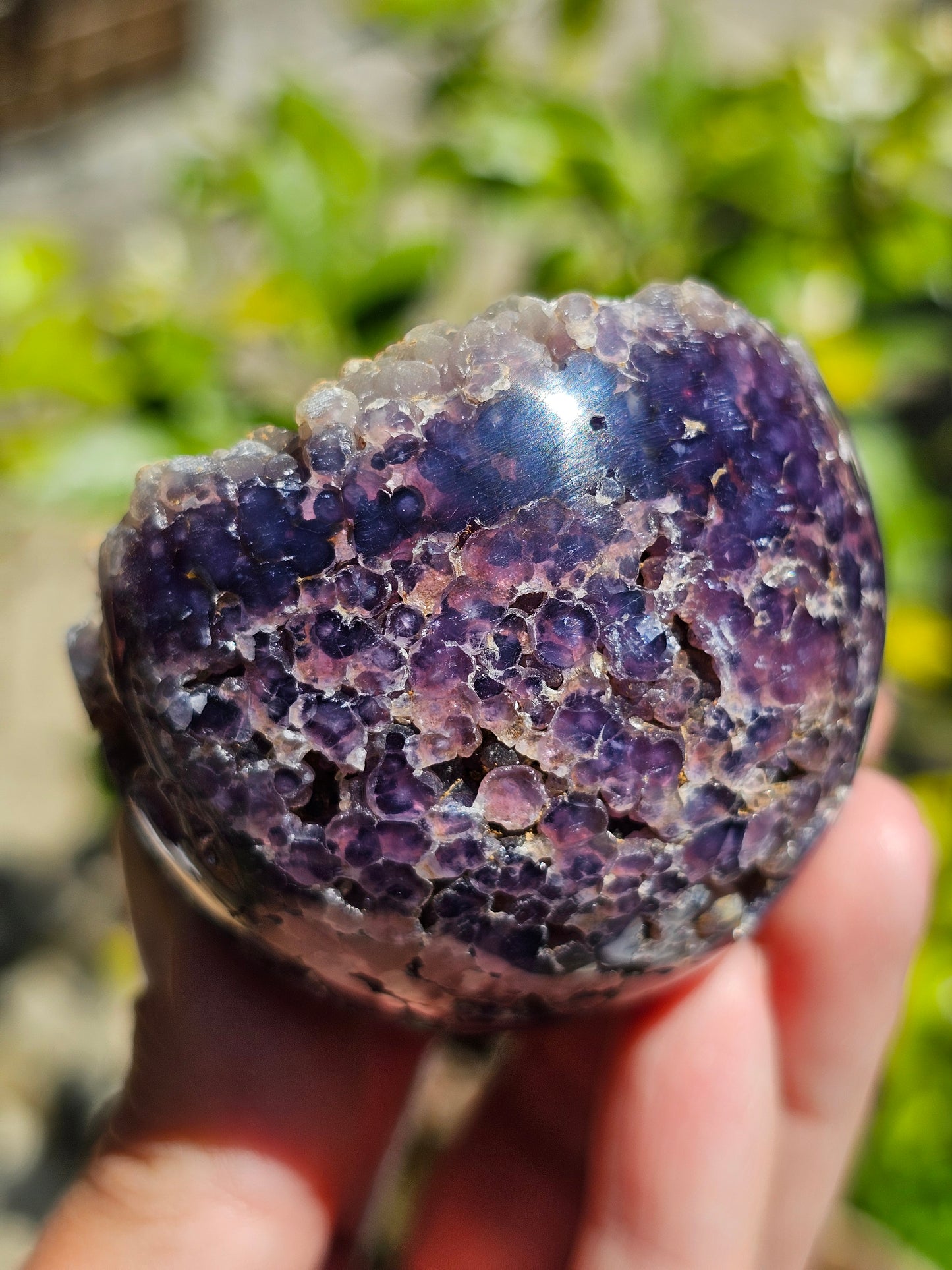 Sphère Agate grappe (calcédoine violette) AG3
