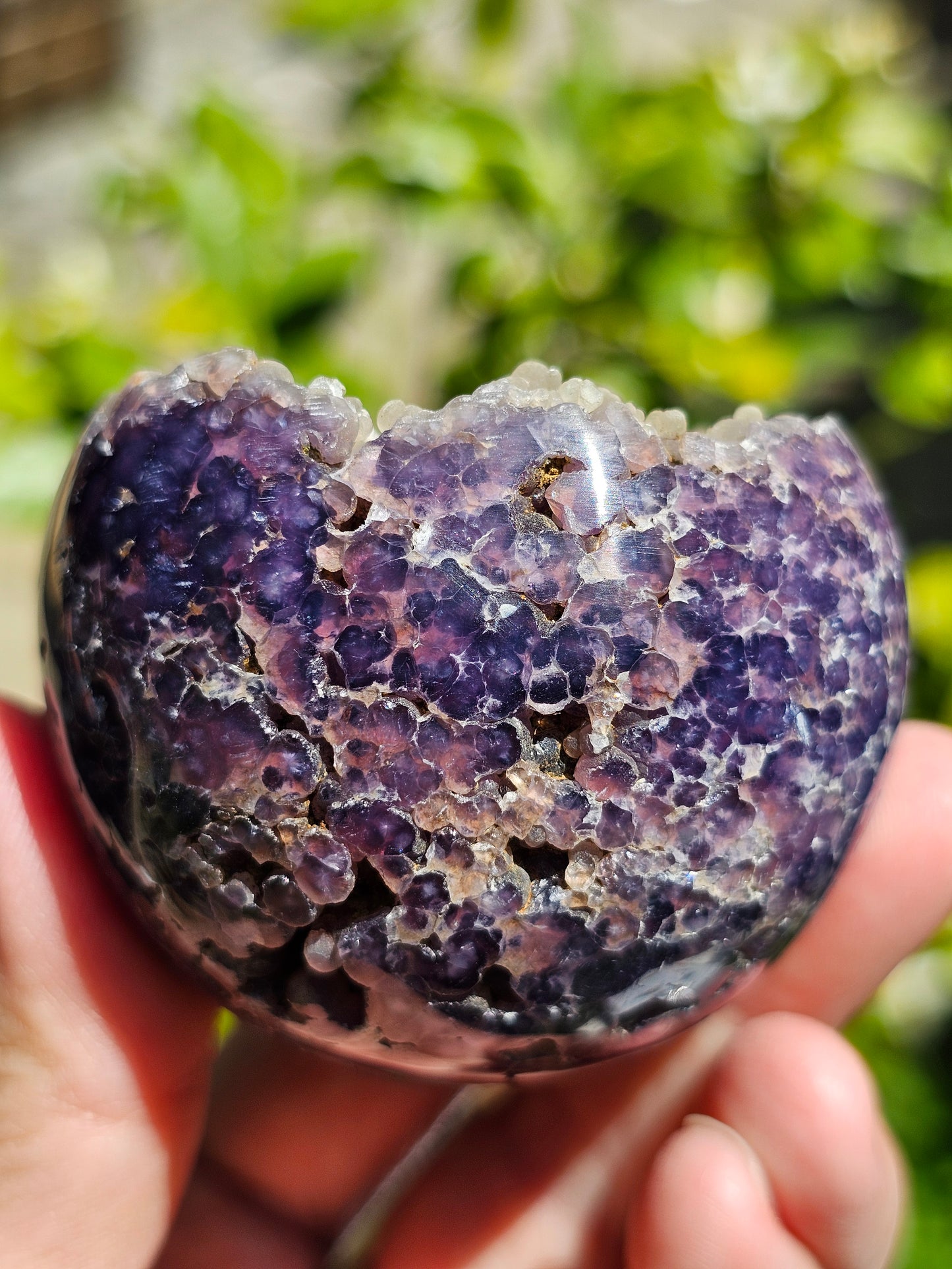 Sphère Agate grappe (calcédoine violette) AG3