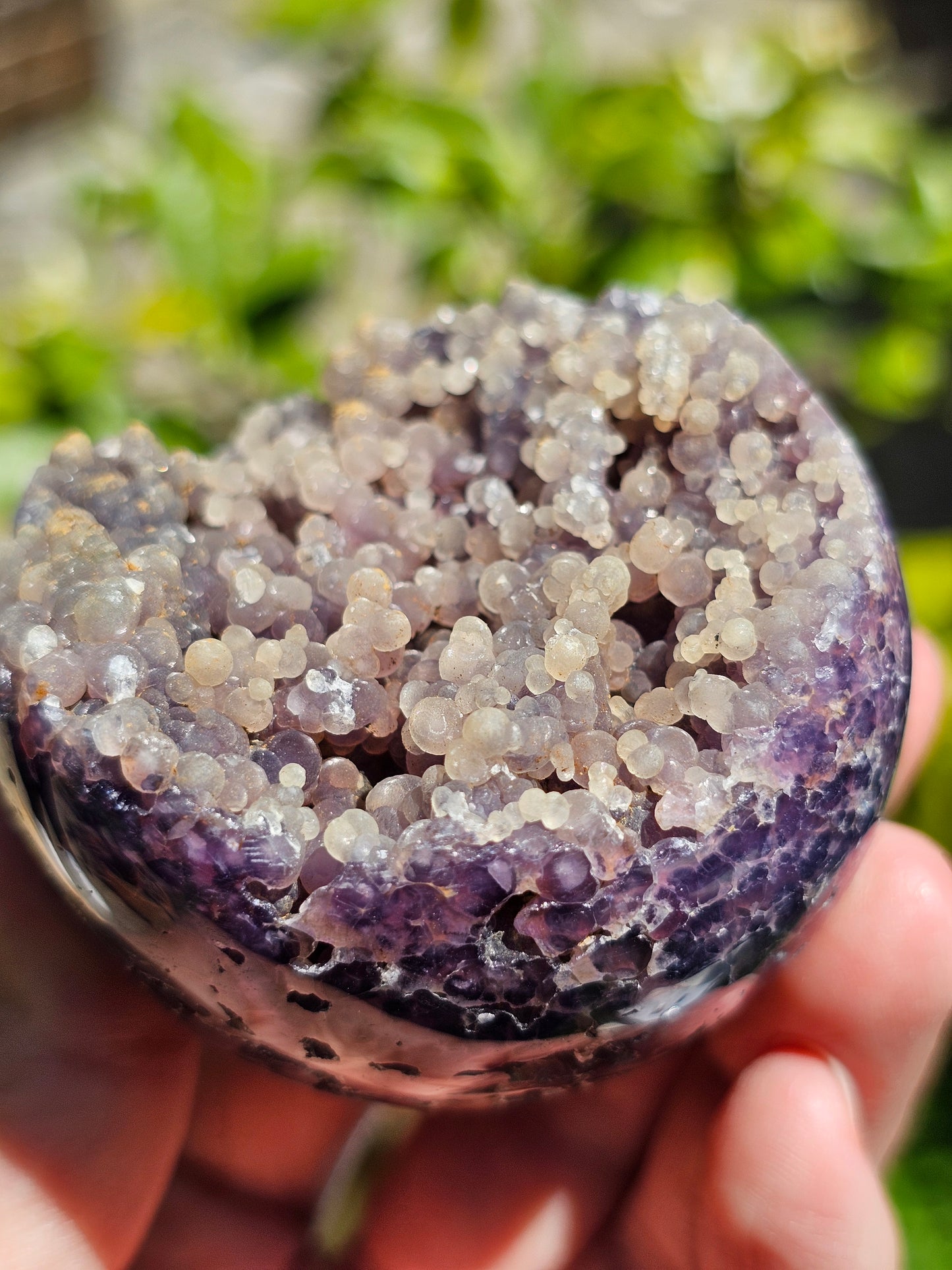 Sphère Agate grappe (calcédoine violette) AG3