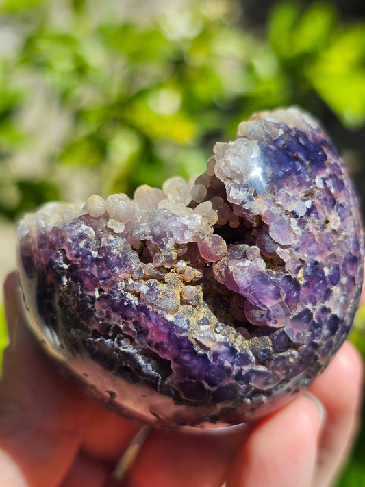 Sphère Agate grappe (calcédoine violette) AG3