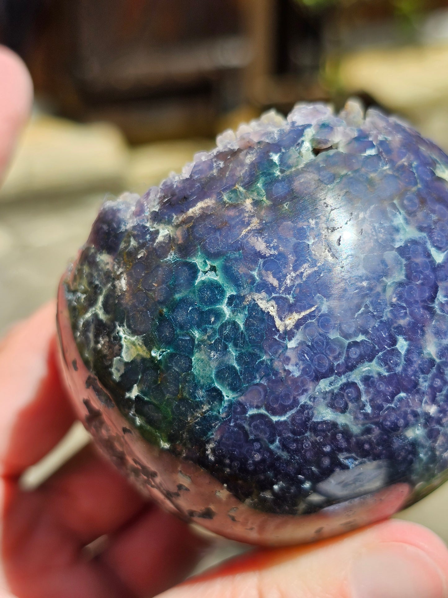 Sphère Agate grappe (calcédoine violette) AG5