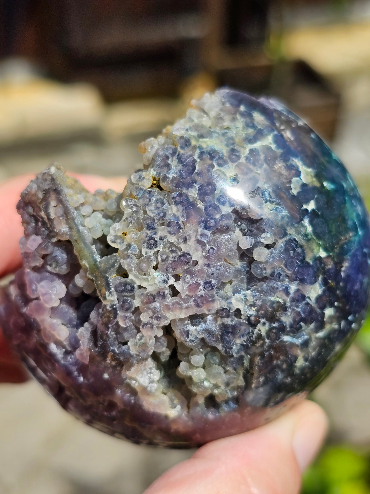 Sphère Agate grappe (calcédoine violette) AG5