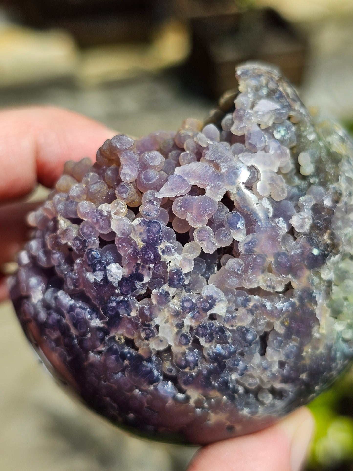 Sphère Agate grappe (calcédoine violette) AG5
