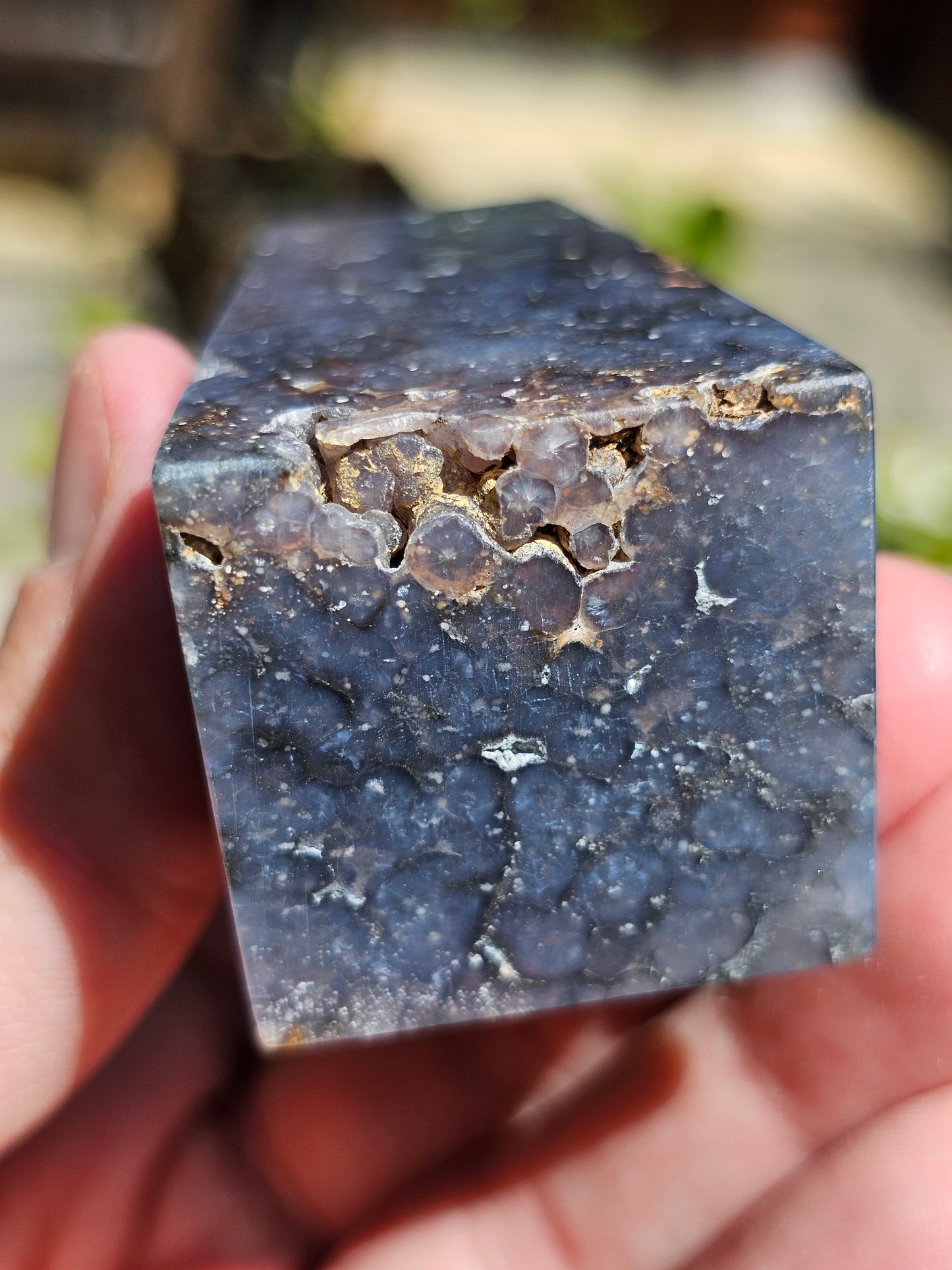 Pointe Agate grappe (calcédoine violette) AG8