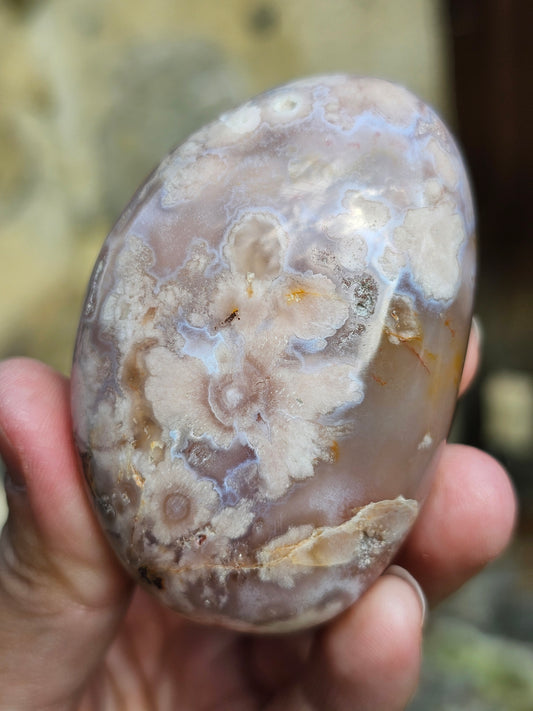 Galet Agate fleurs de cerisier (à choisir)