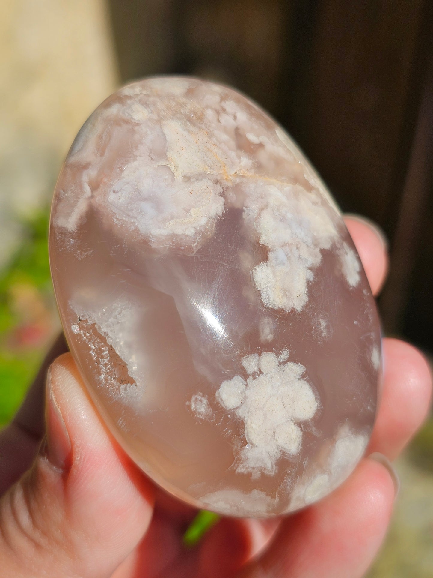 Galet Agate fleurs de cerisier (à choisir)
