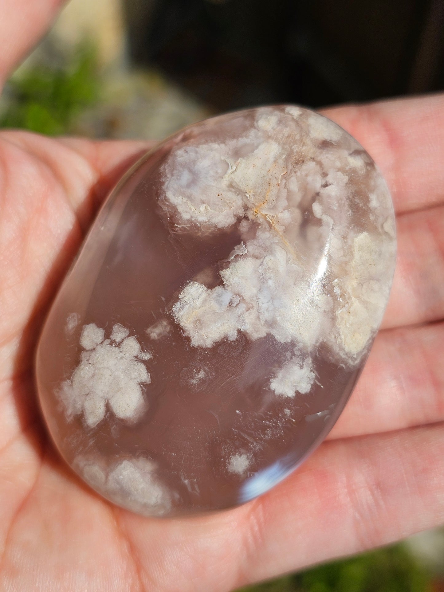 Galet Agate fleurs de cerisier (à choisir)