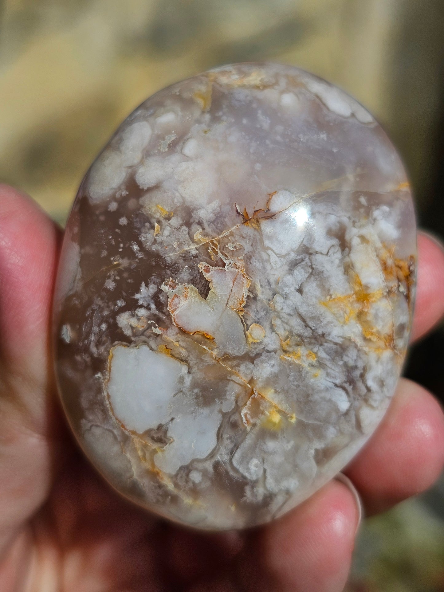 Galet Agate fleurs de cerisier (à choisir)