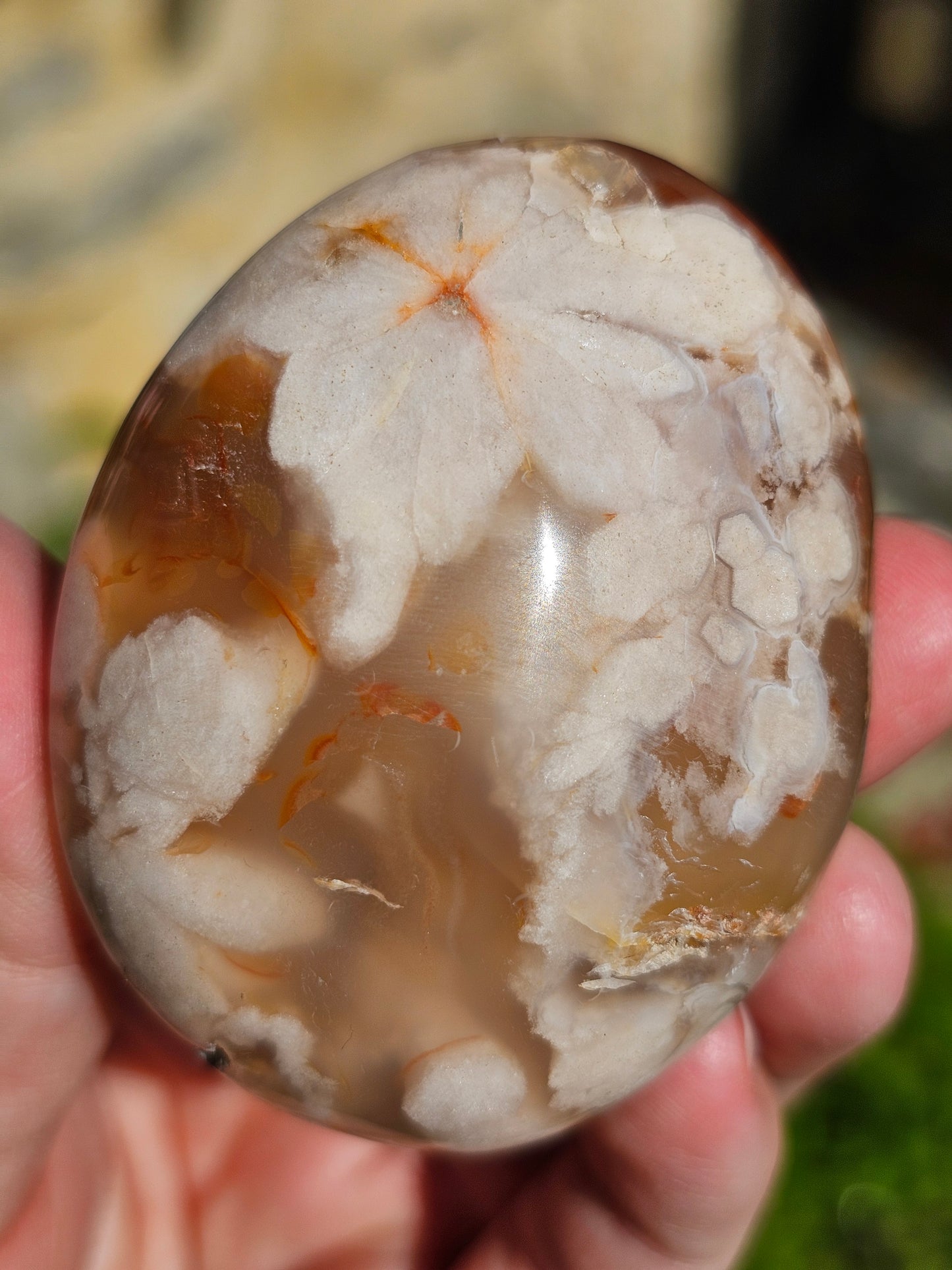Galet Agate fleurs de cerisier (à choisir)