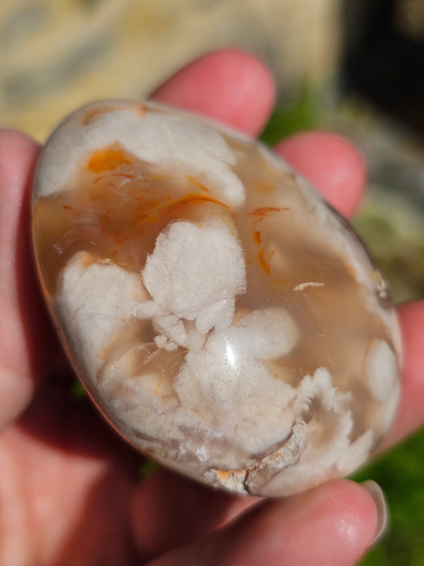 Galet Agate fleurs de cerisier (à choisir)