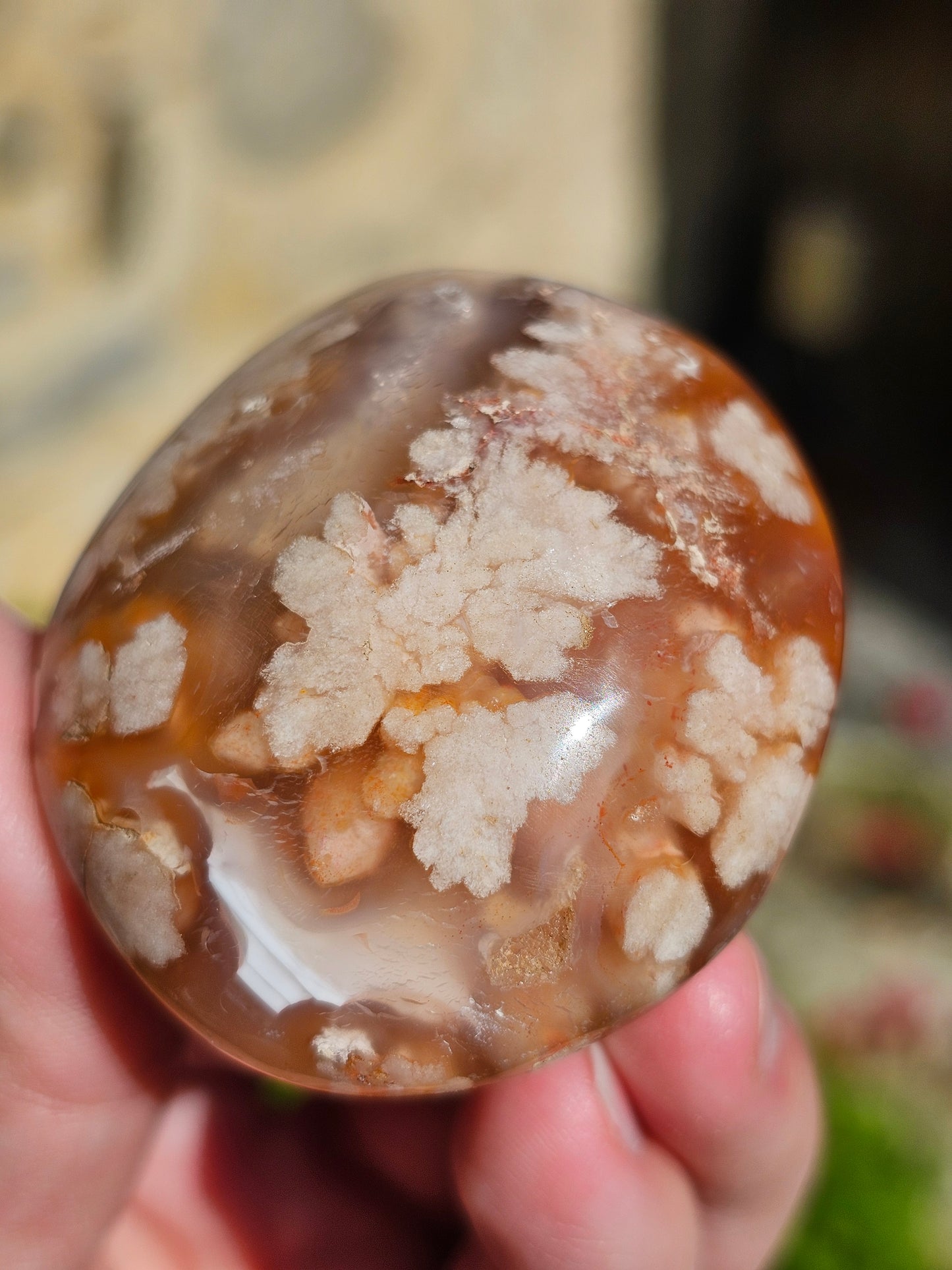 Galet Agate fleurs de cerisier (à choisir)