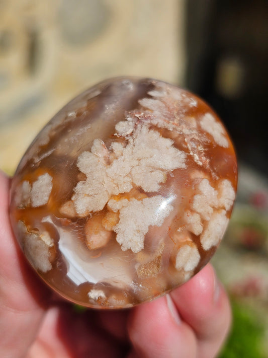 Galet Agate fleurs de cerisier (à choisir)