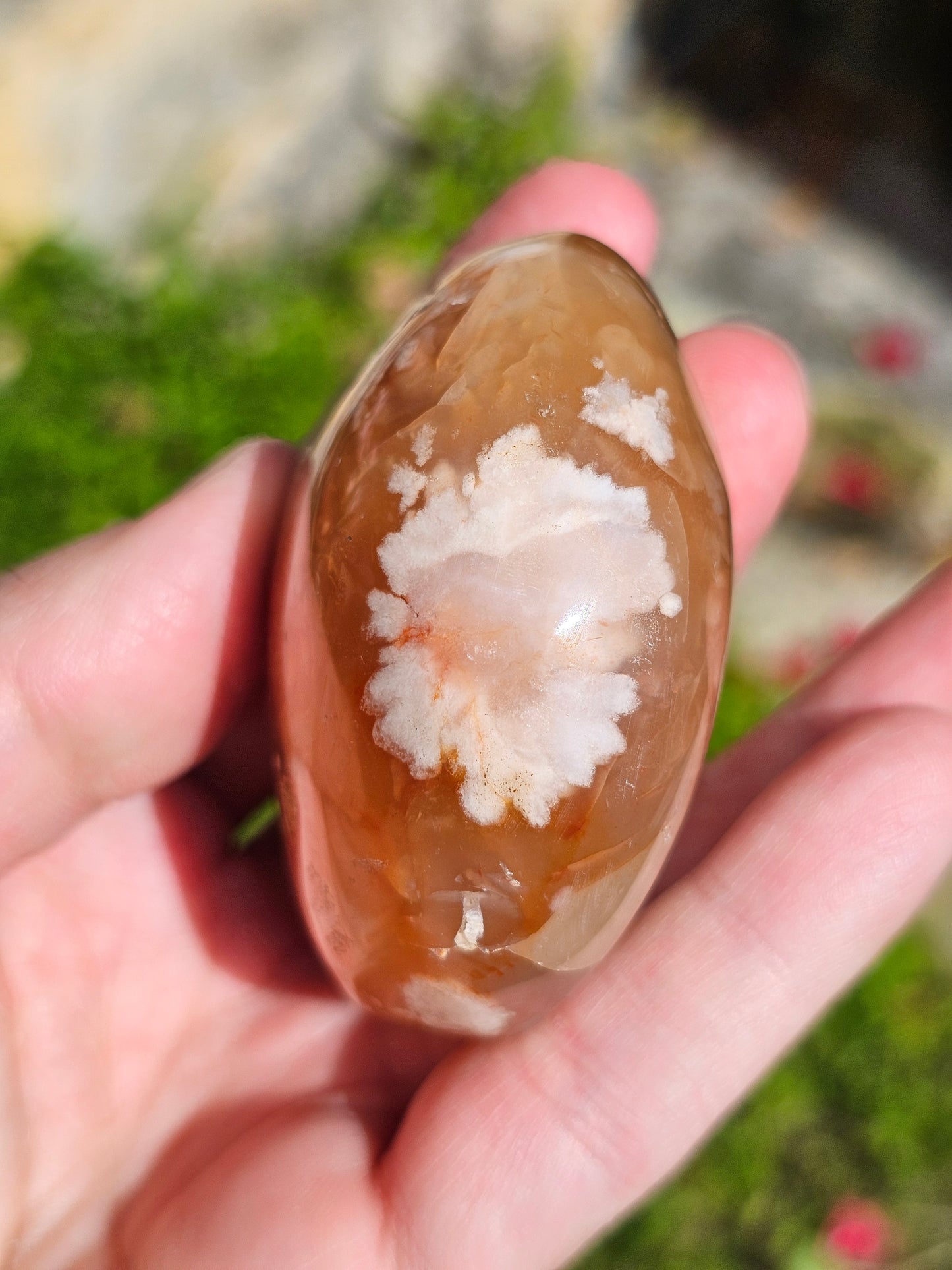 Galet Agate fleurs de cerisier (à choisir)