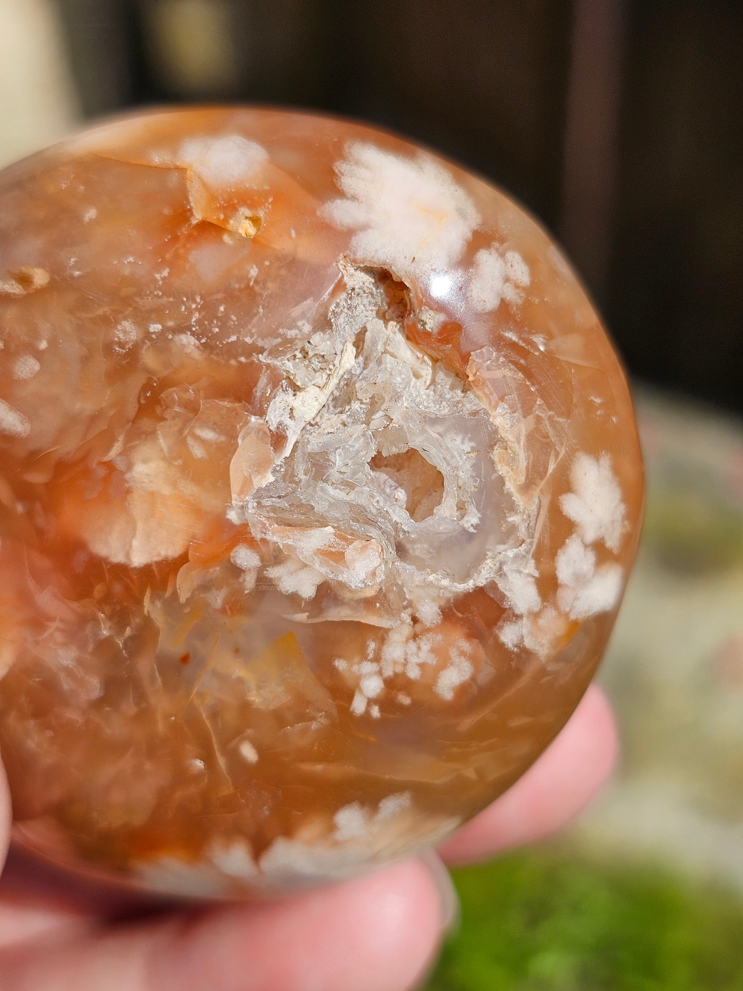 Galet Agate fleurs de cerisier (à choisir)