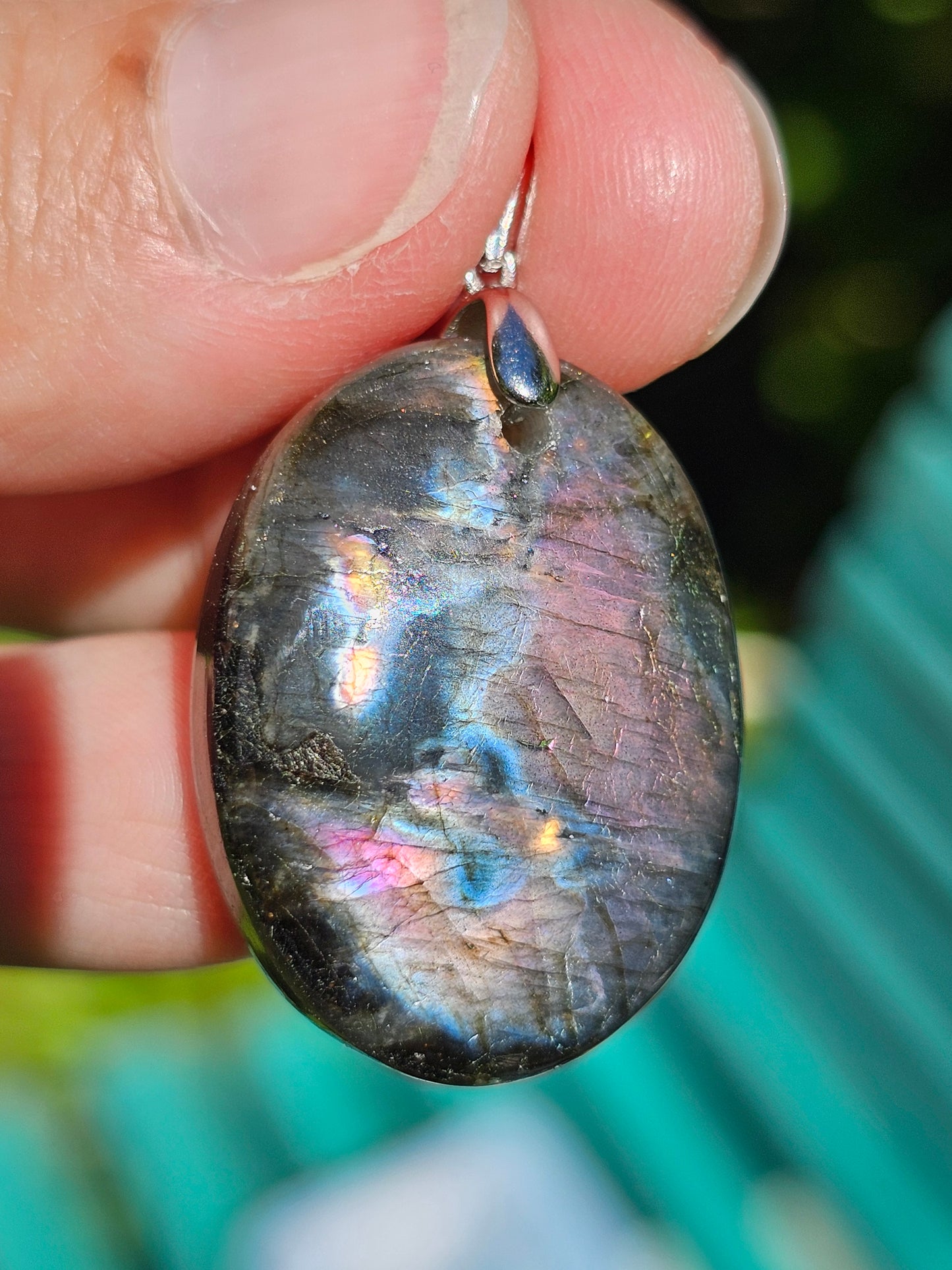 Pendentif en Spectrolite (Labradorite) L4