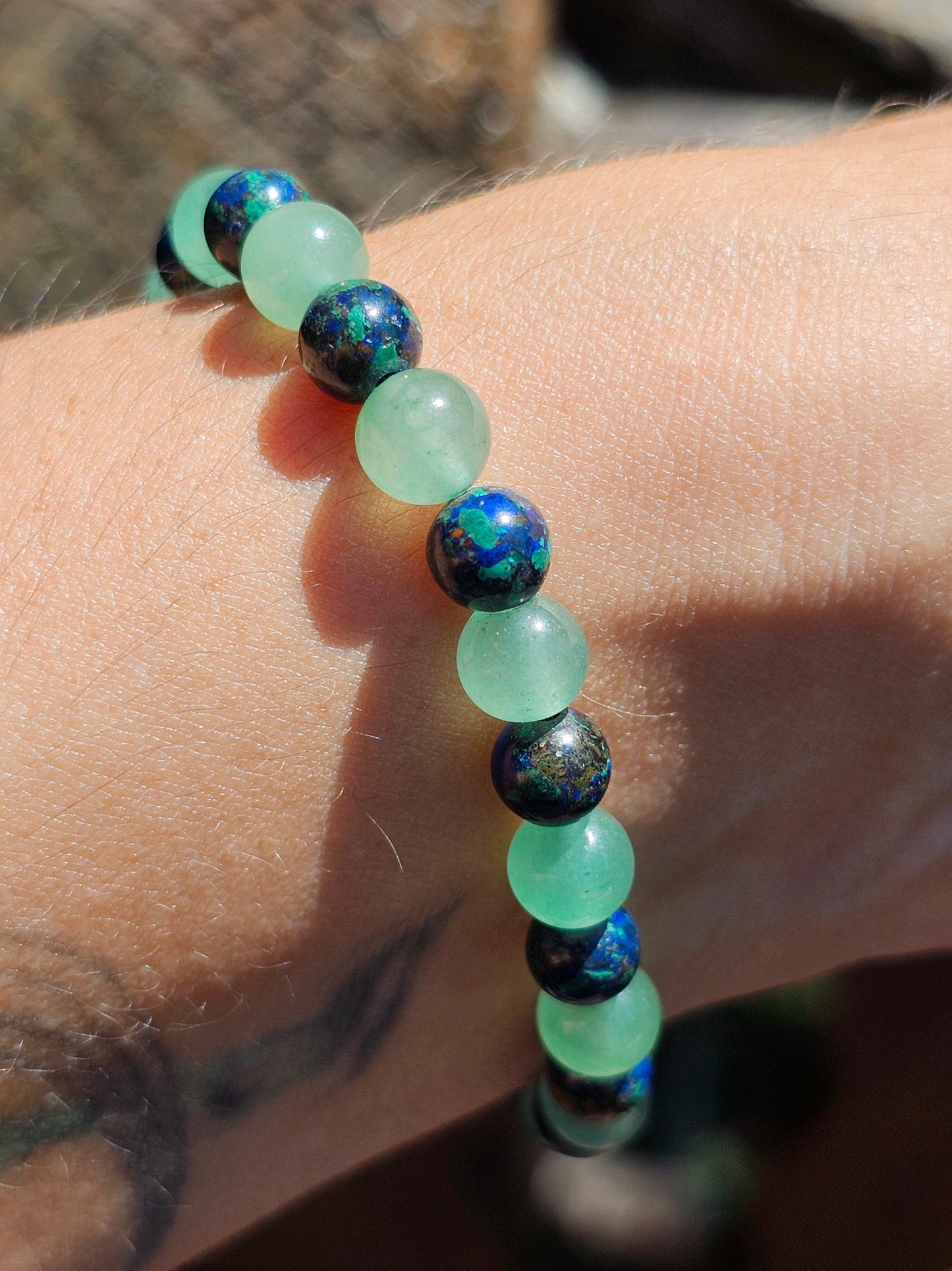 Bracelet Azurite et Aventurine verte