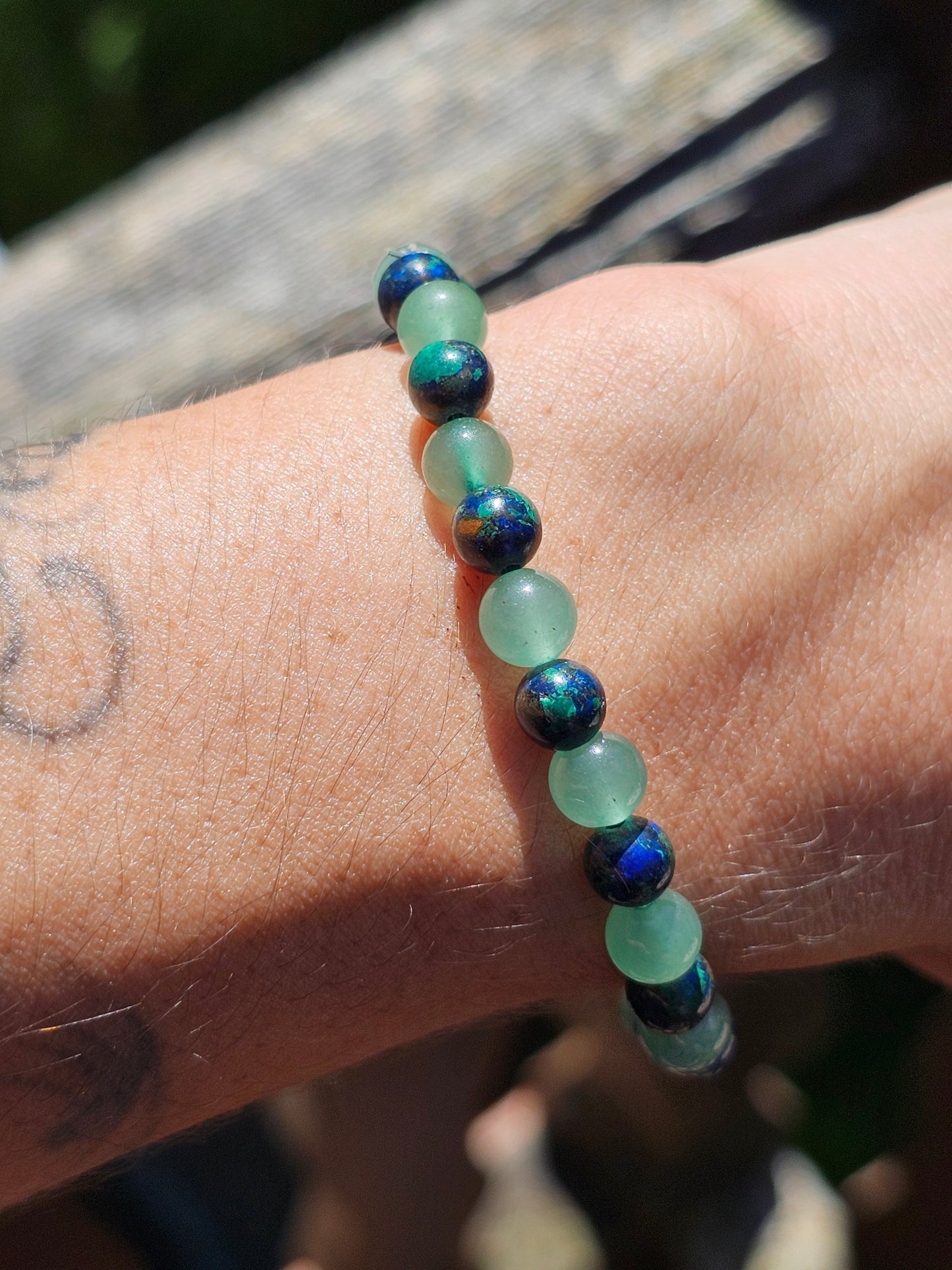 Bracelet Azurite et Aventurine verte