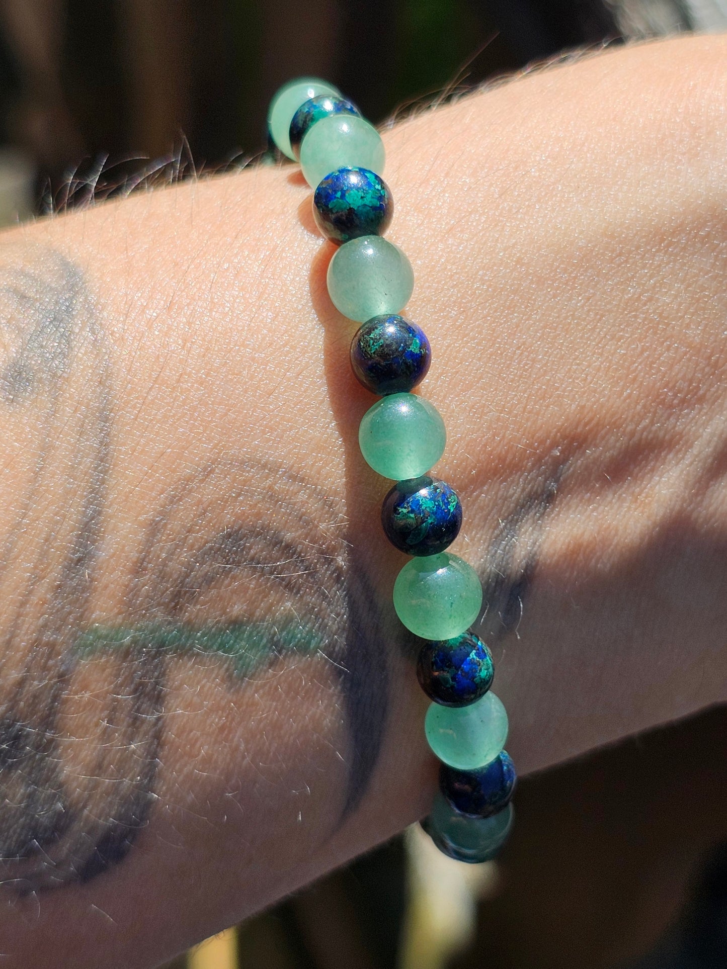 Bracelet Azurite et Aventurine verte