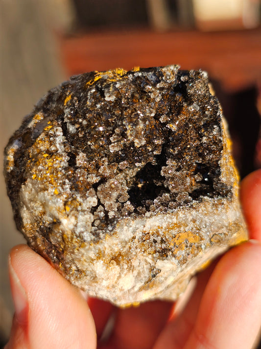 Quartz et Goethite sur Baryte B