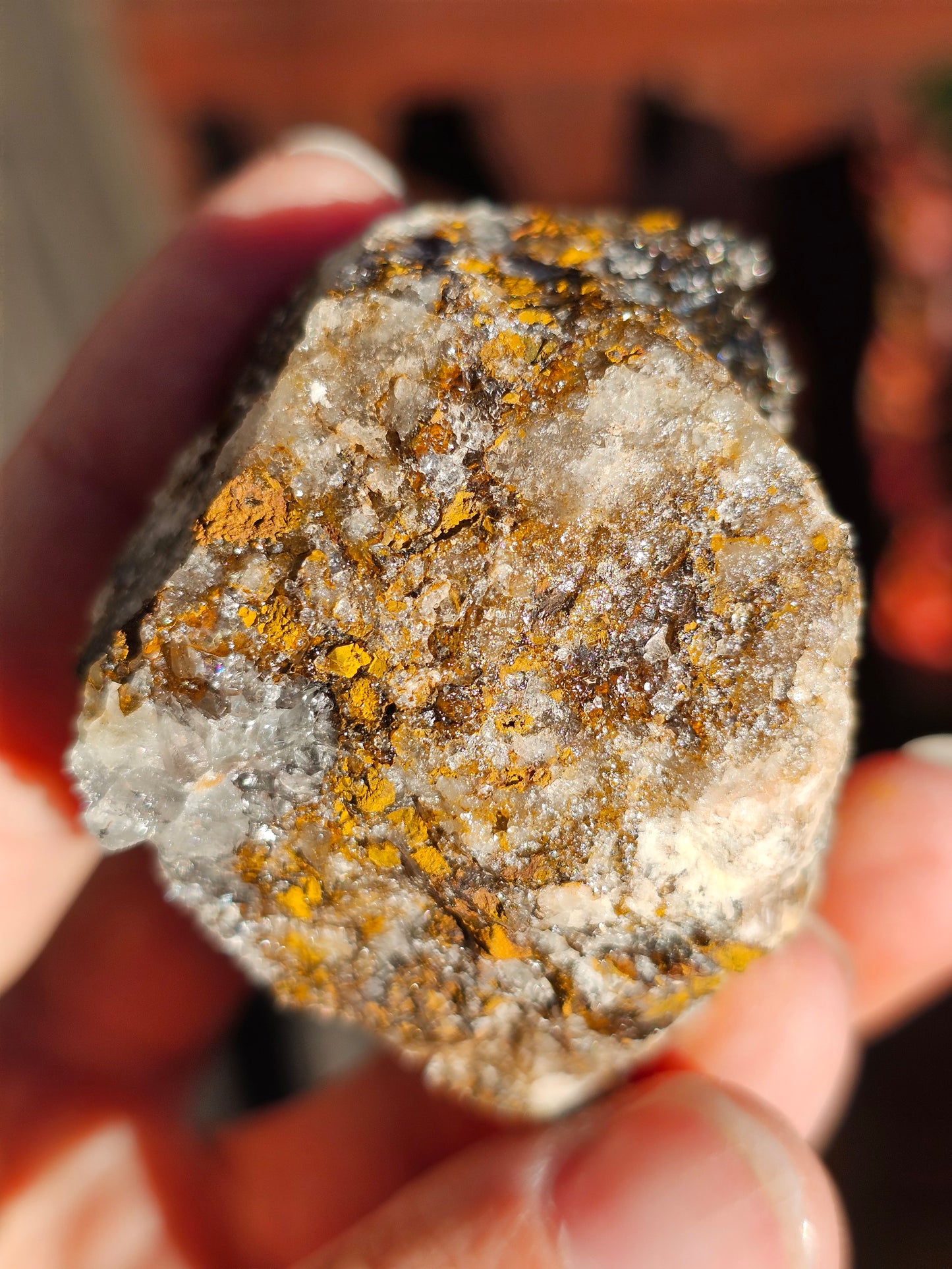 Quartz et Goethite sur Baryte B