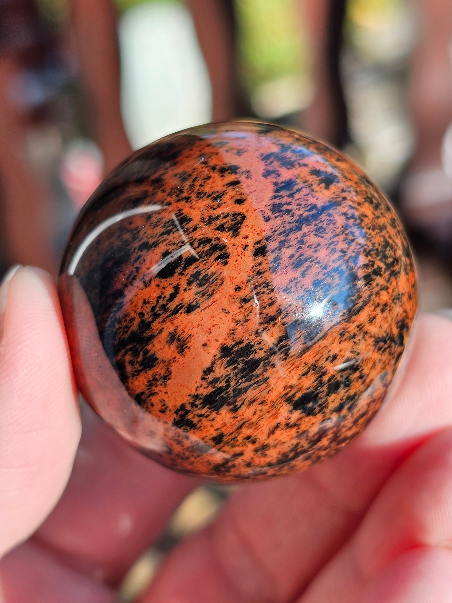 Sphère en Obsidienne acajou O2