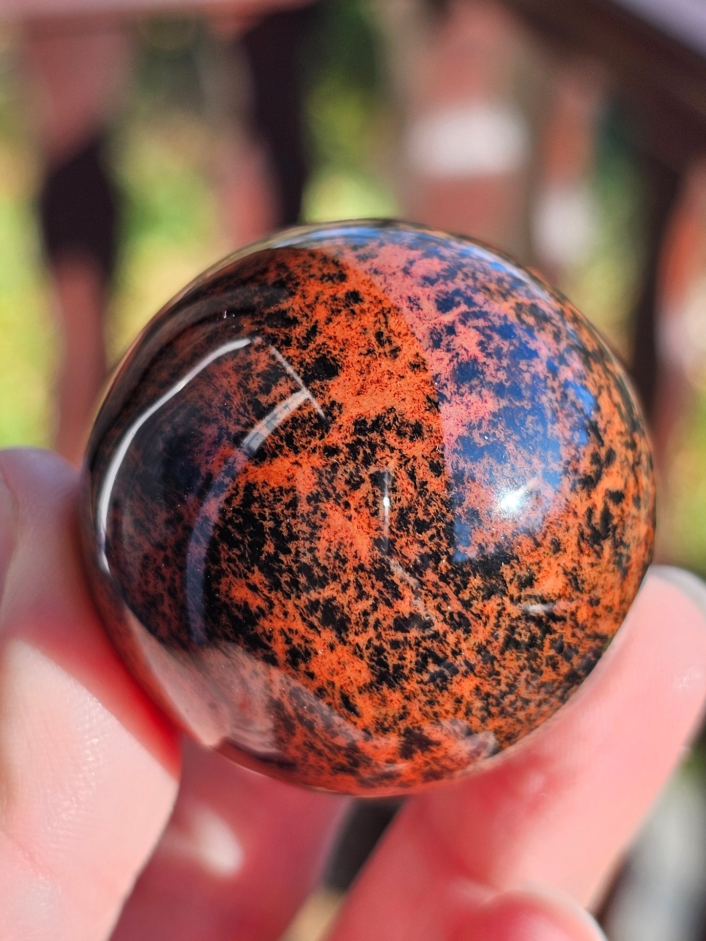 Sphère en Obsidienne acajou O2