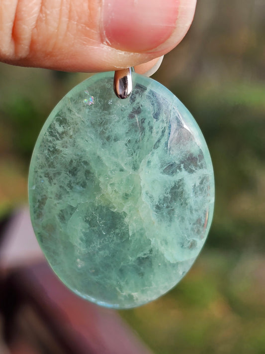 Pendentif en Fluorite verte Q