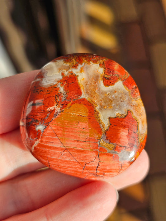 Galet plat de Jaspe Breschia (à choisir)