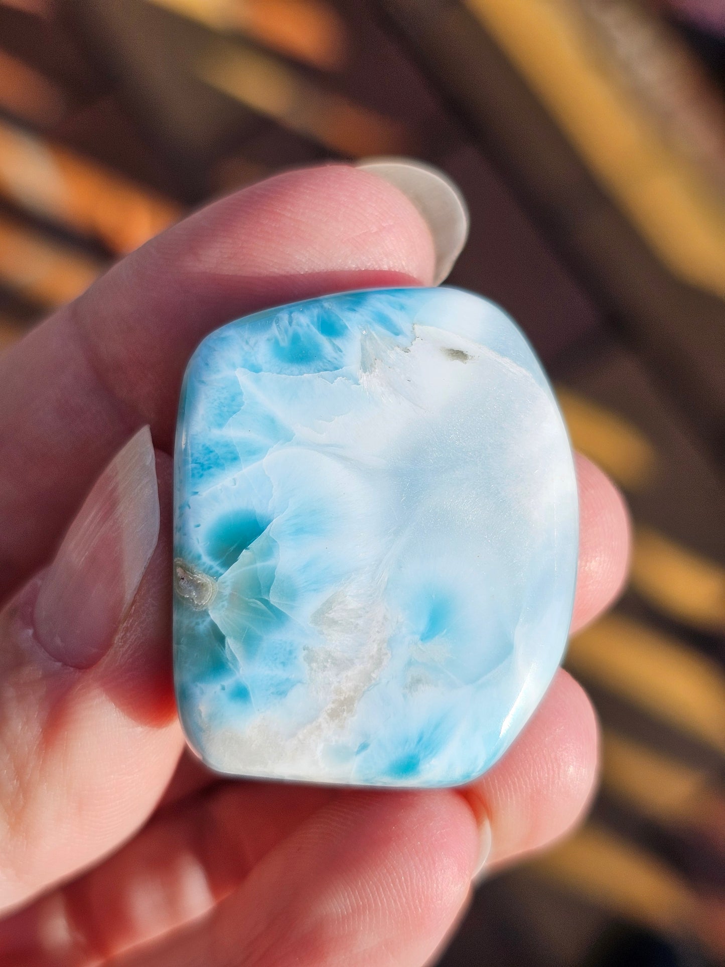 Petit galet de Larimar (Pectolite) A
