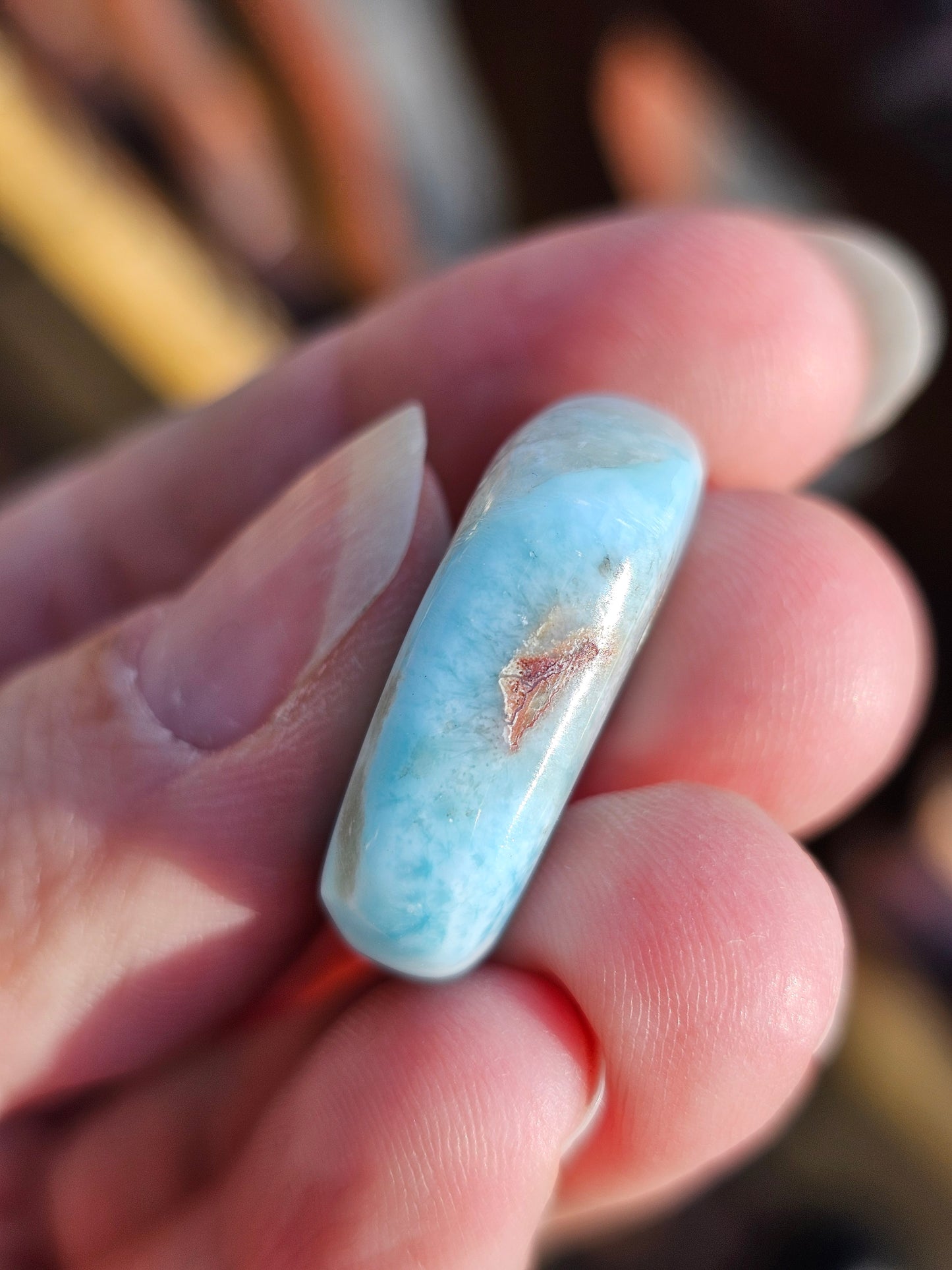 Petit galet de Larimar (Pectolite) N