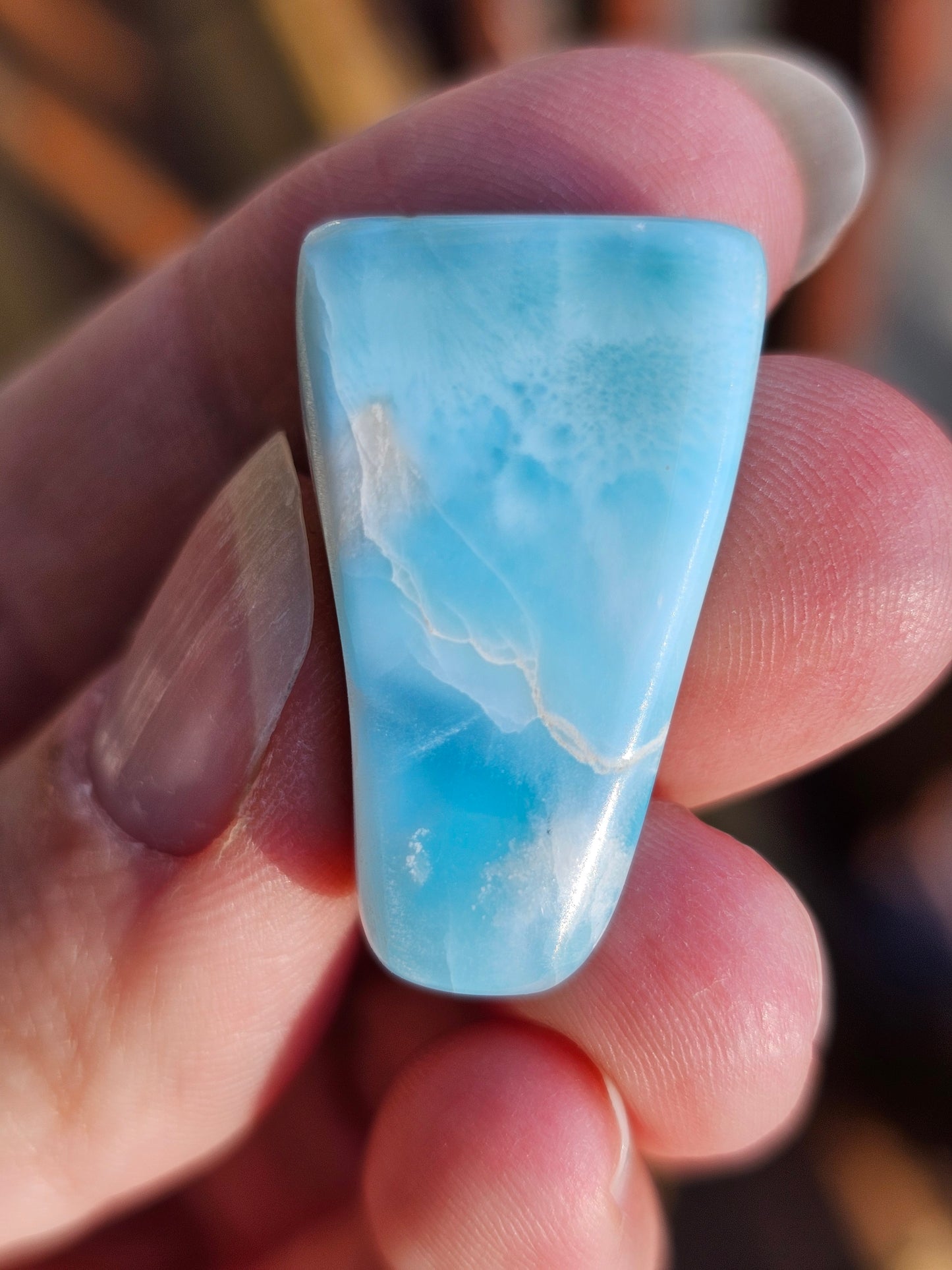Petit galet de Larimar (Pectolite) O