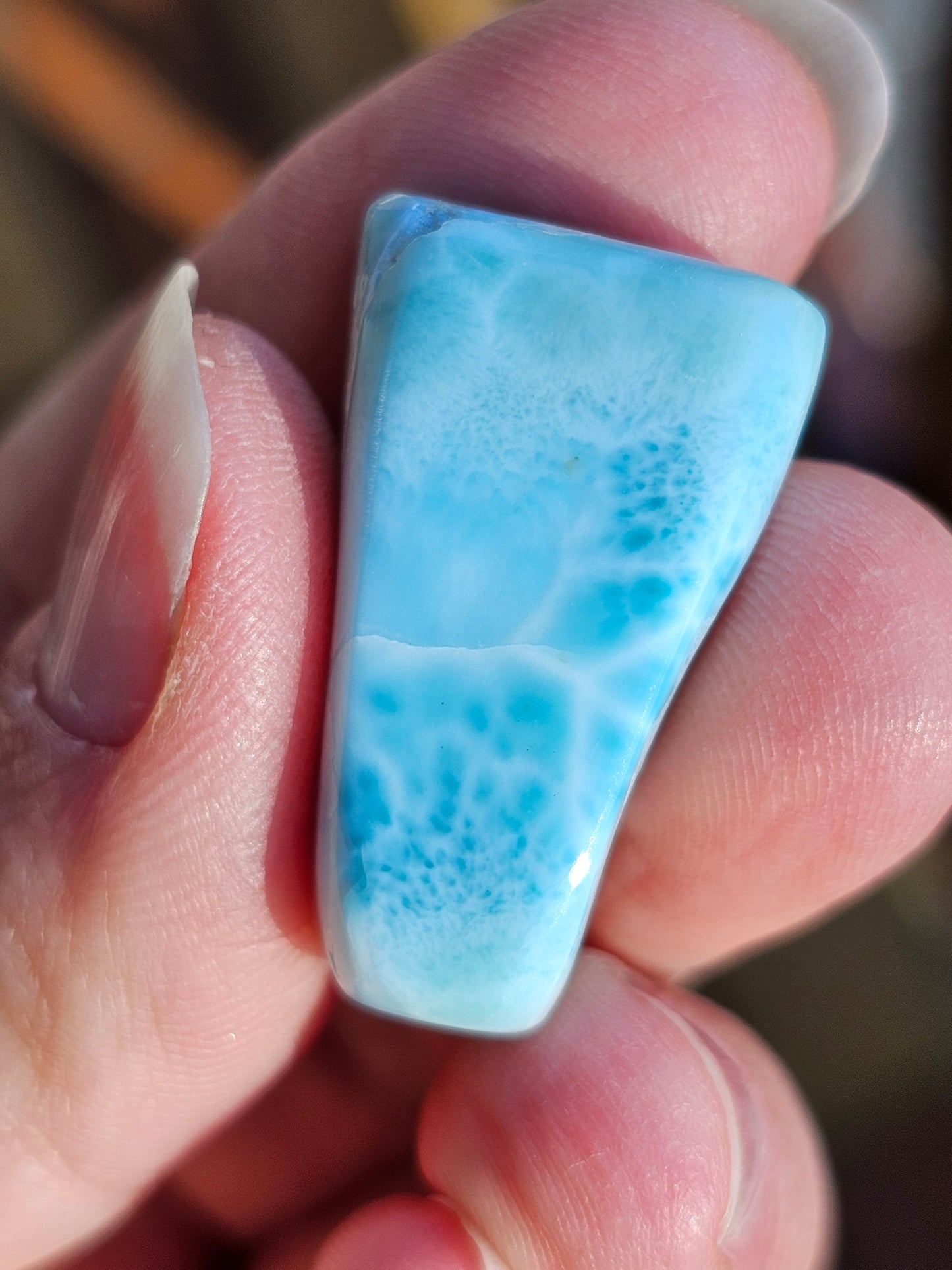 Petit galet de Larimar (Pectolite) O