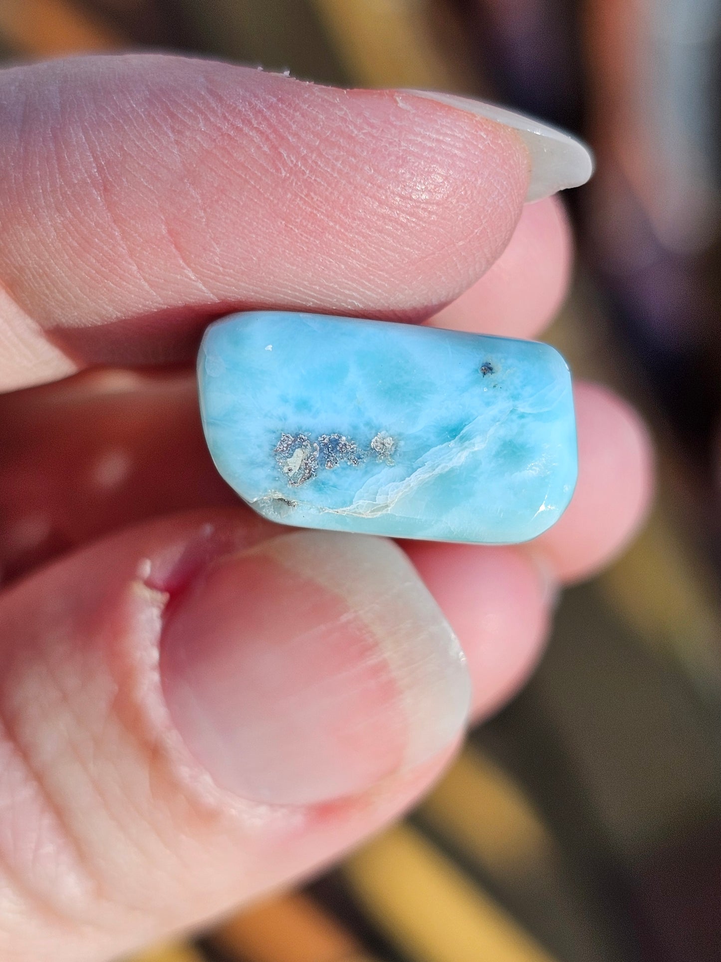 Petit galet de Larimar (Pectolite) O