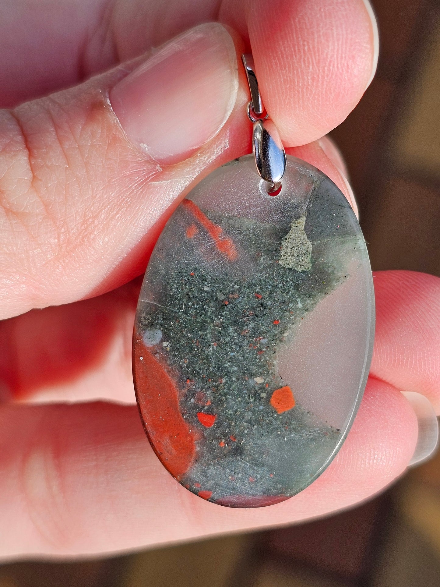 Pendentif en Jaspe Héliotrope JH2