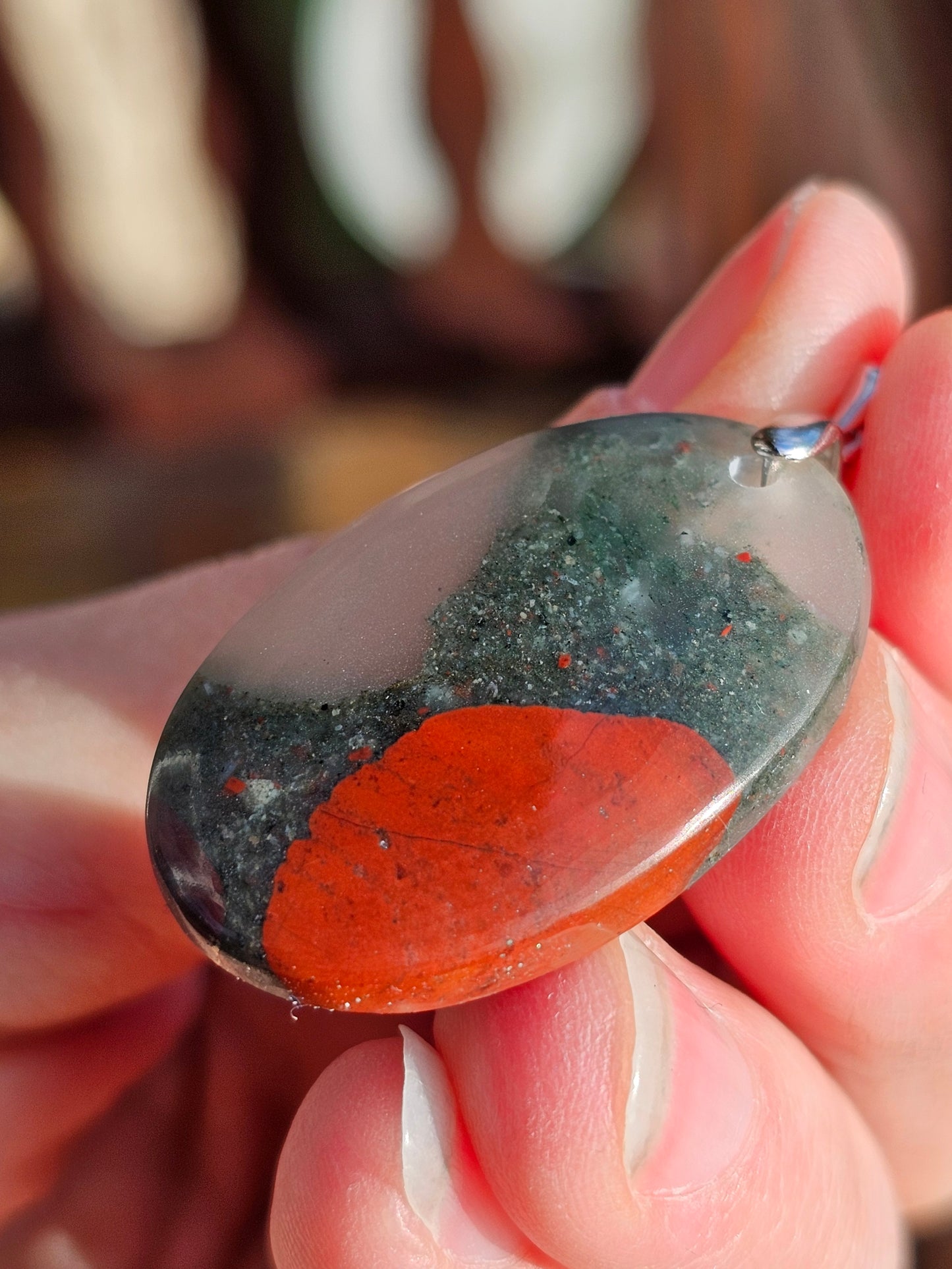 Pendentif en Jaspe Héliotrope JH2