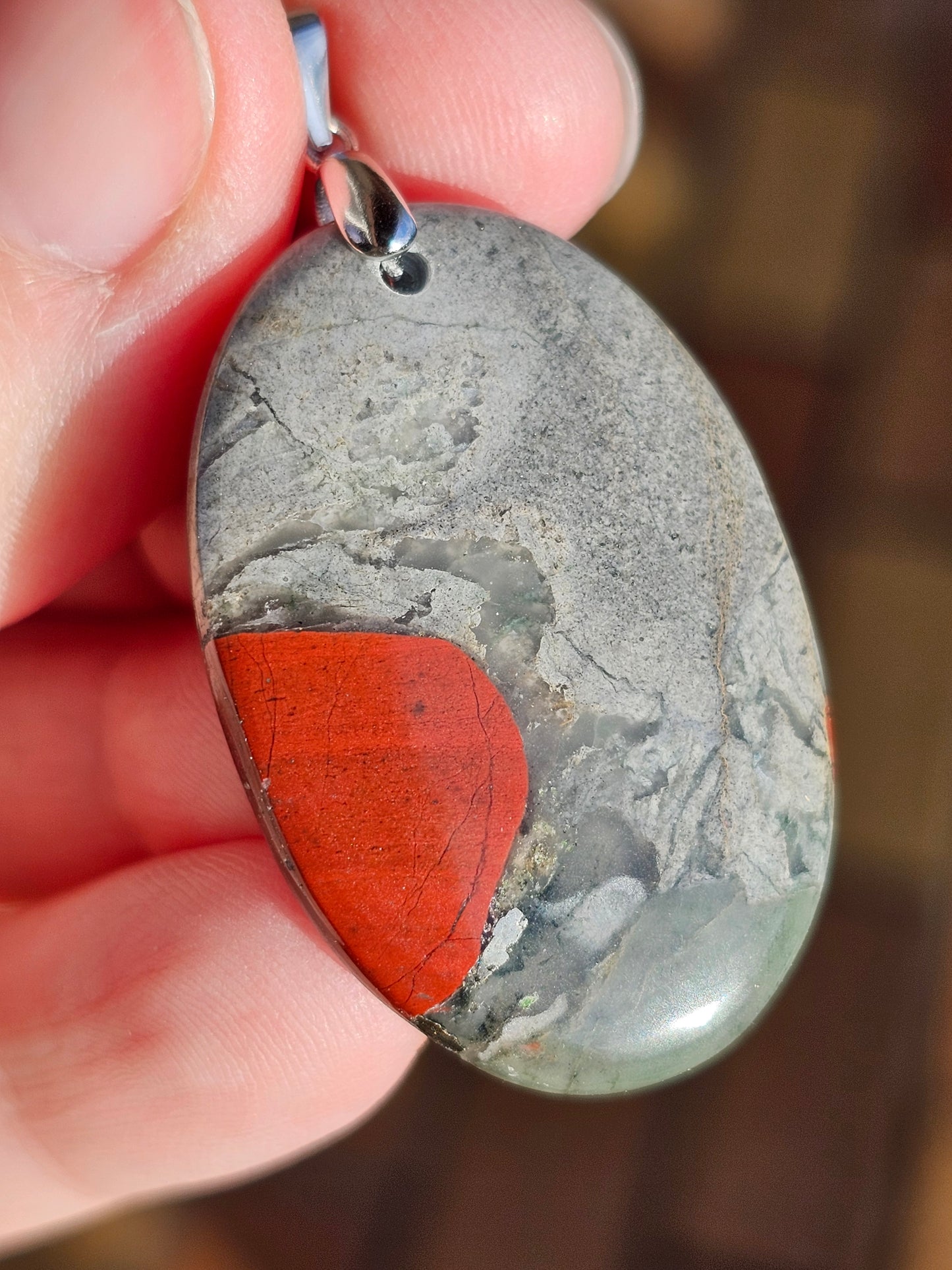 Pendentif en Jaspe Héliotrope JH3