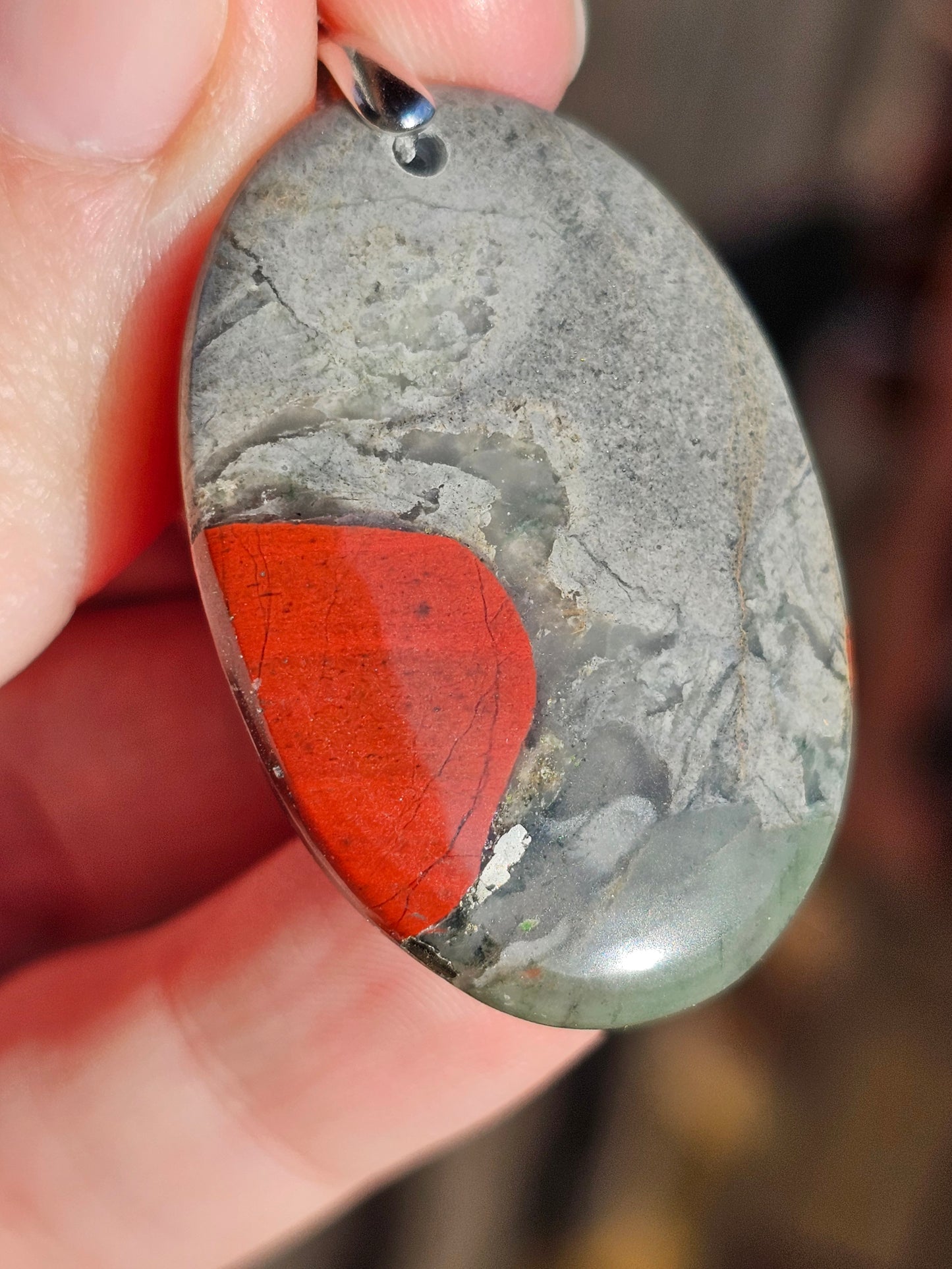 Pendentif en Jaspe Héliotrope JH3