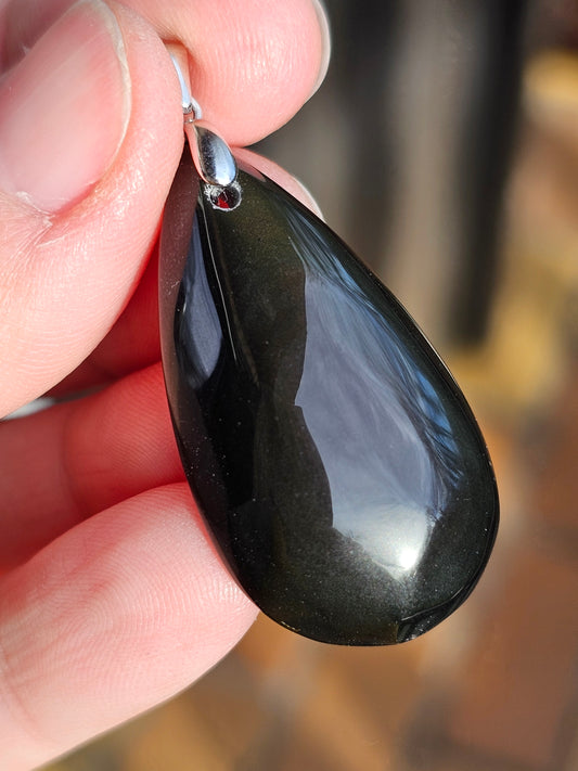 Pendentif en Obsidienne oeil céleste n°2