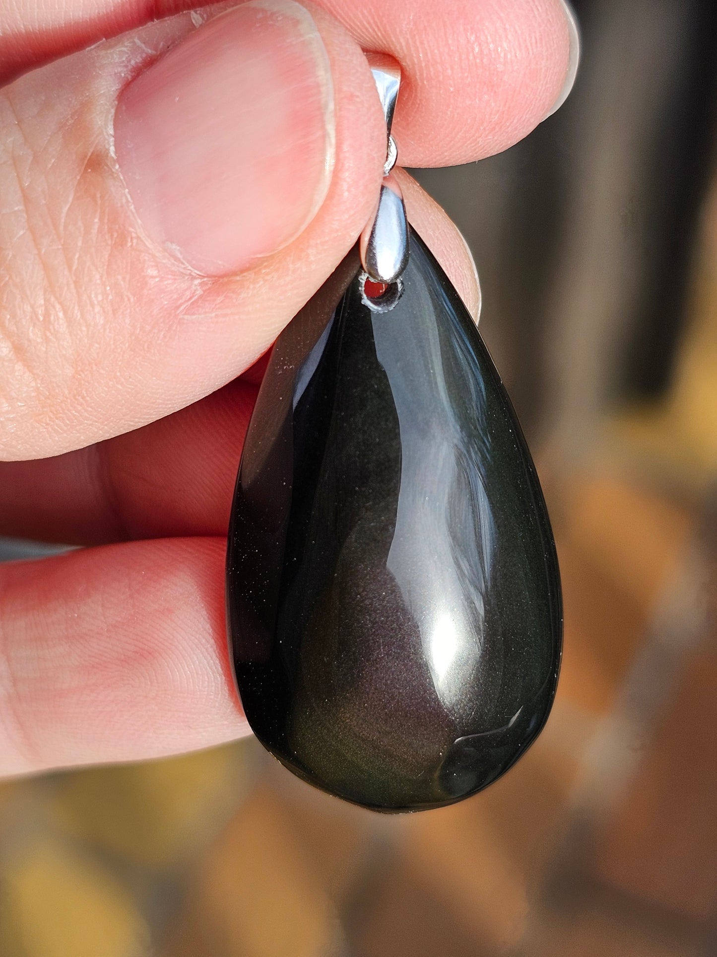 Pendentif en Obsidienne oeil céleste n°2