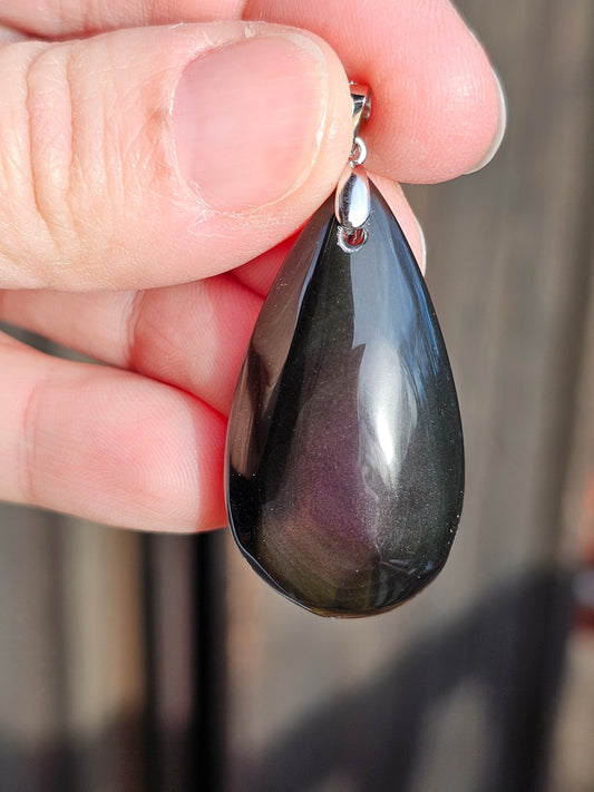 Pendentif en Obsidienne oeil céleste n°2