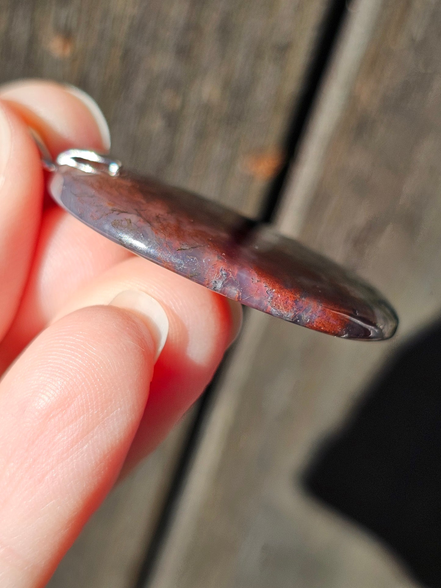 Pendentif en Agate mousse bicolore n°1