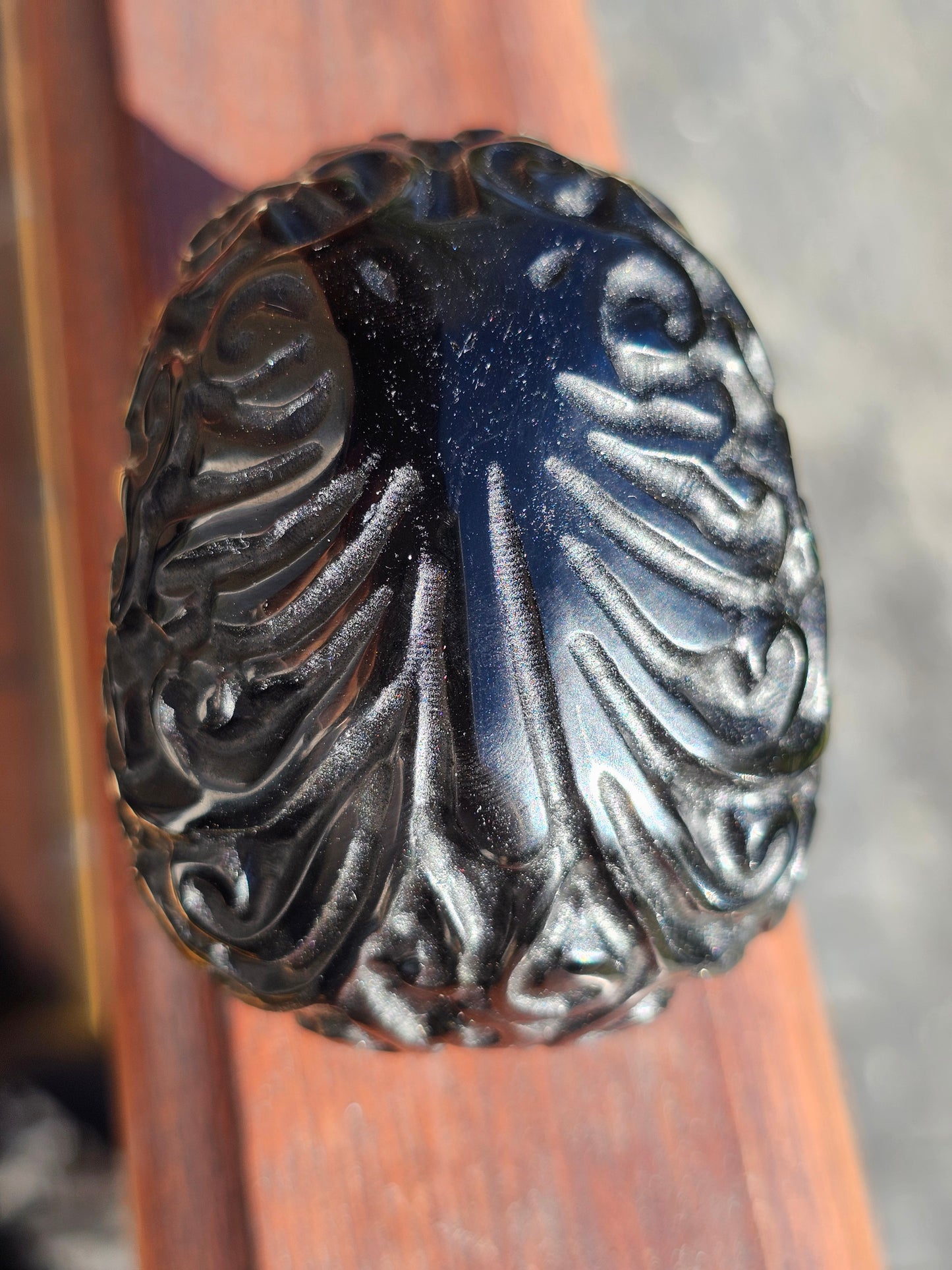 Crâne sculpté en Obsidienne noire