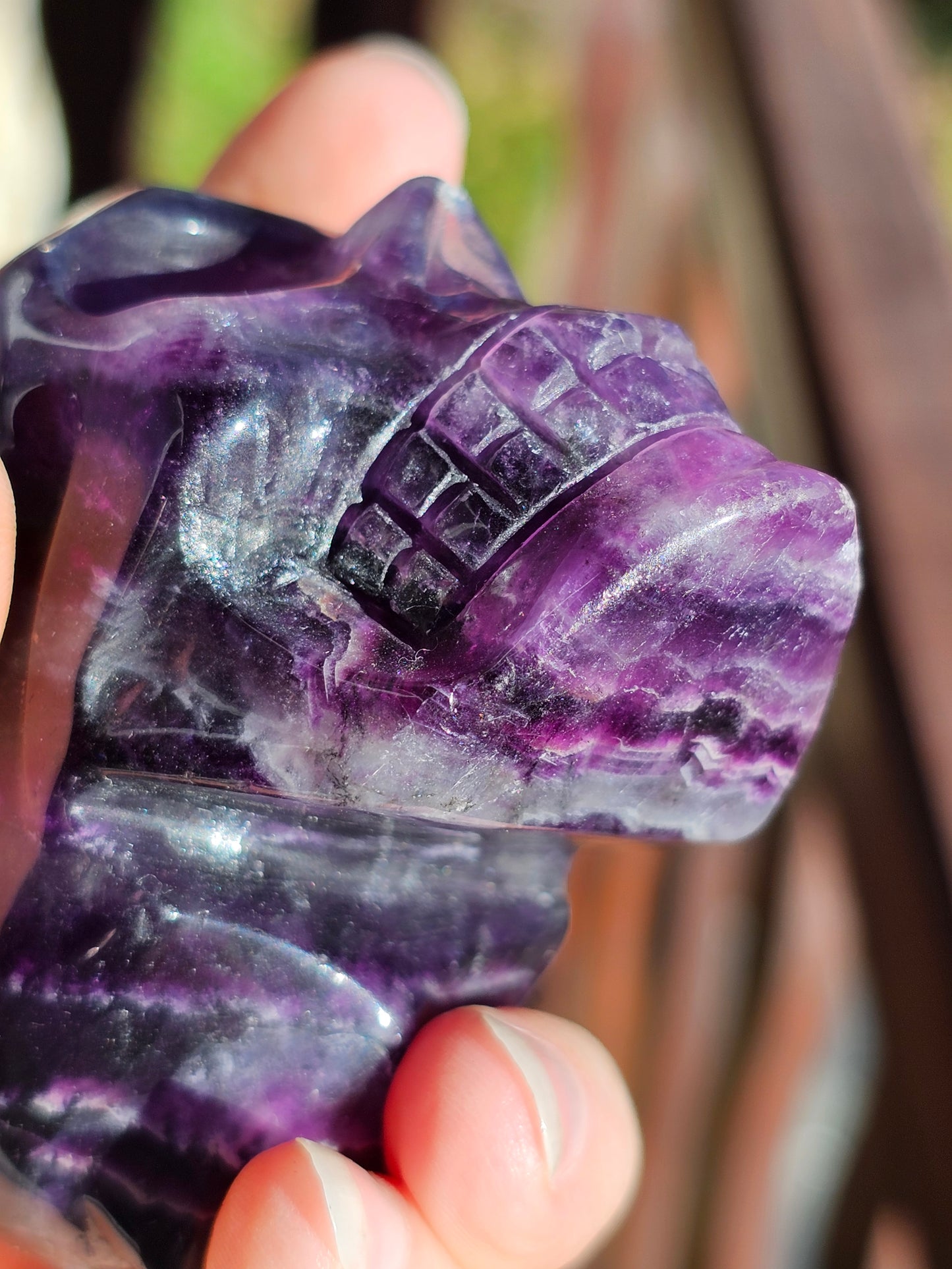 Crâne en Fluorite violette